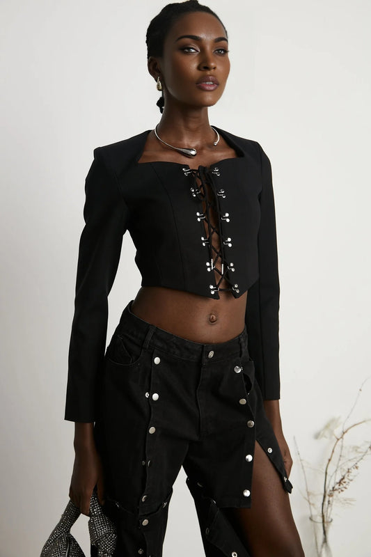 Amia laceup cropped jacket