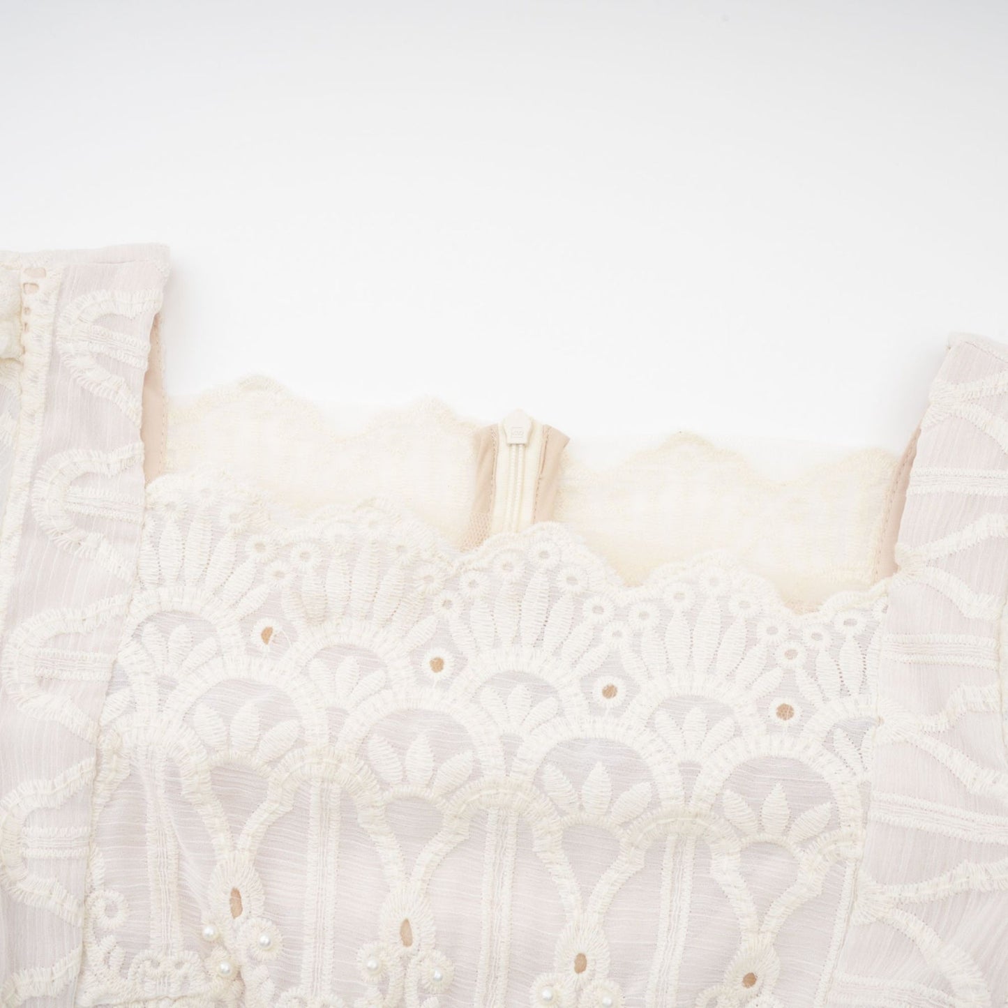 Anaïs fauxpearl embellished cutout midi dress