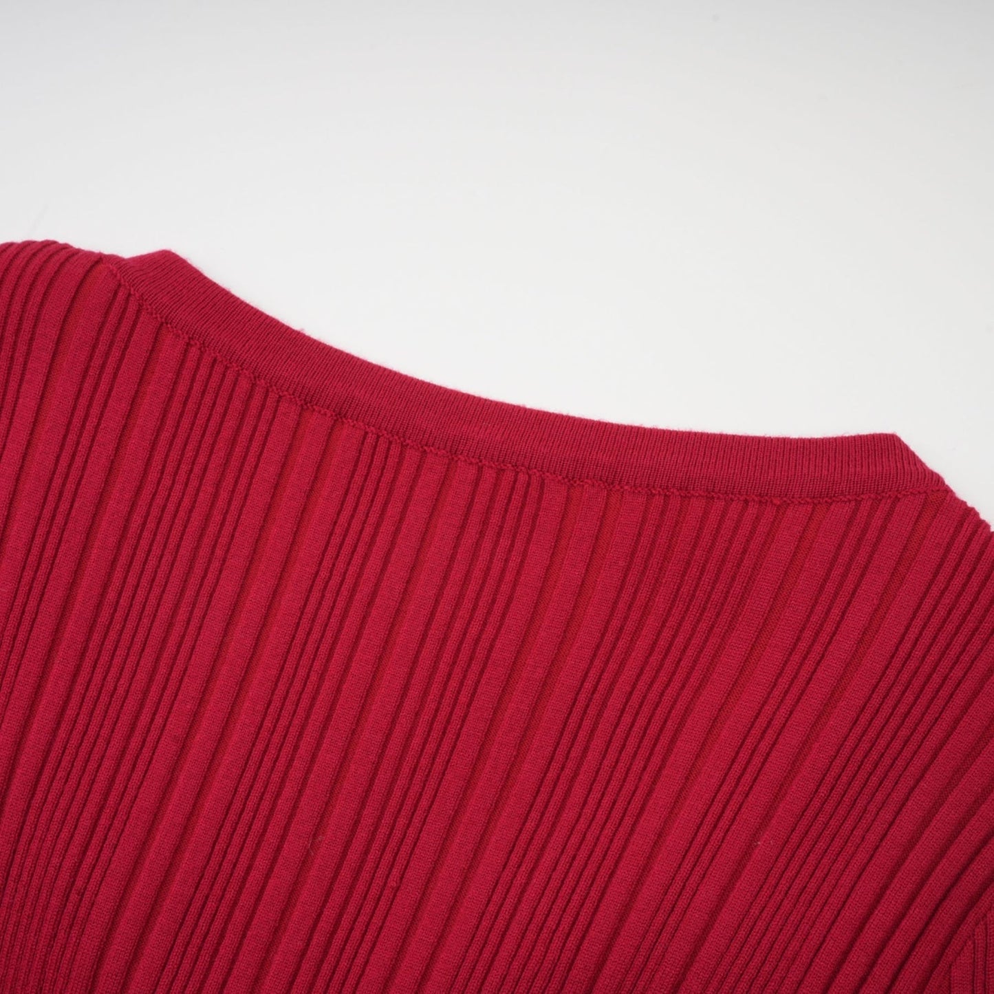 Anaxarete red embellished knitted midi dress