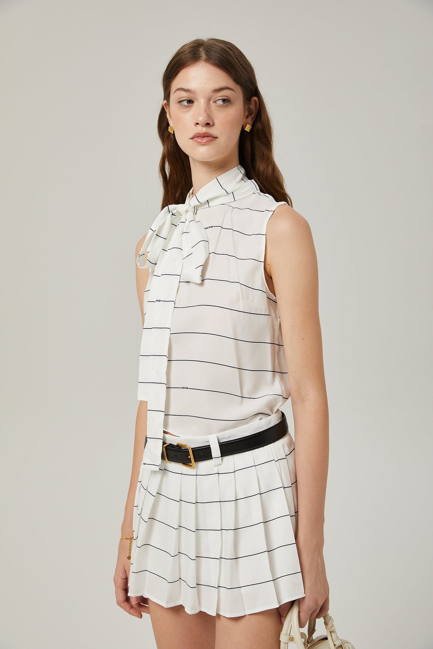Angélique striped top skirt matching set