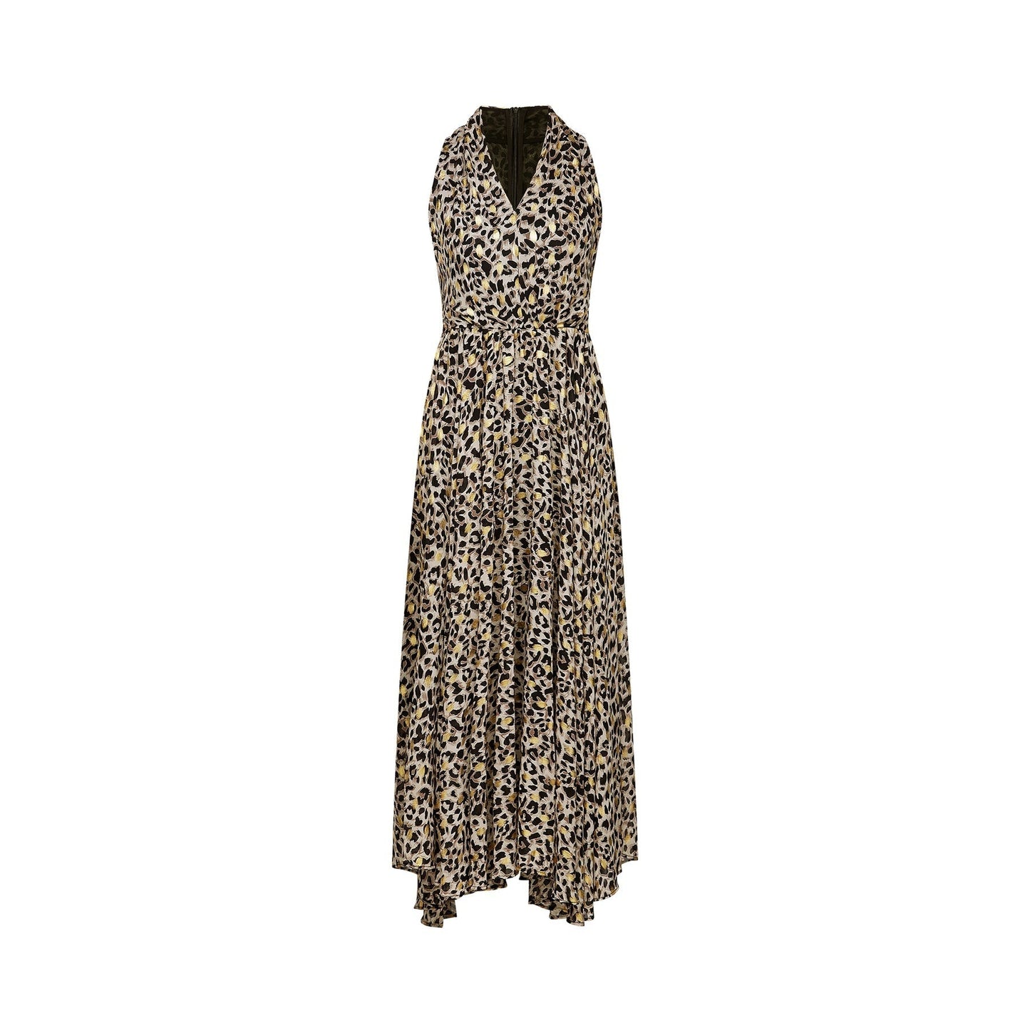 Angélique Vneck leopardprint midi dress