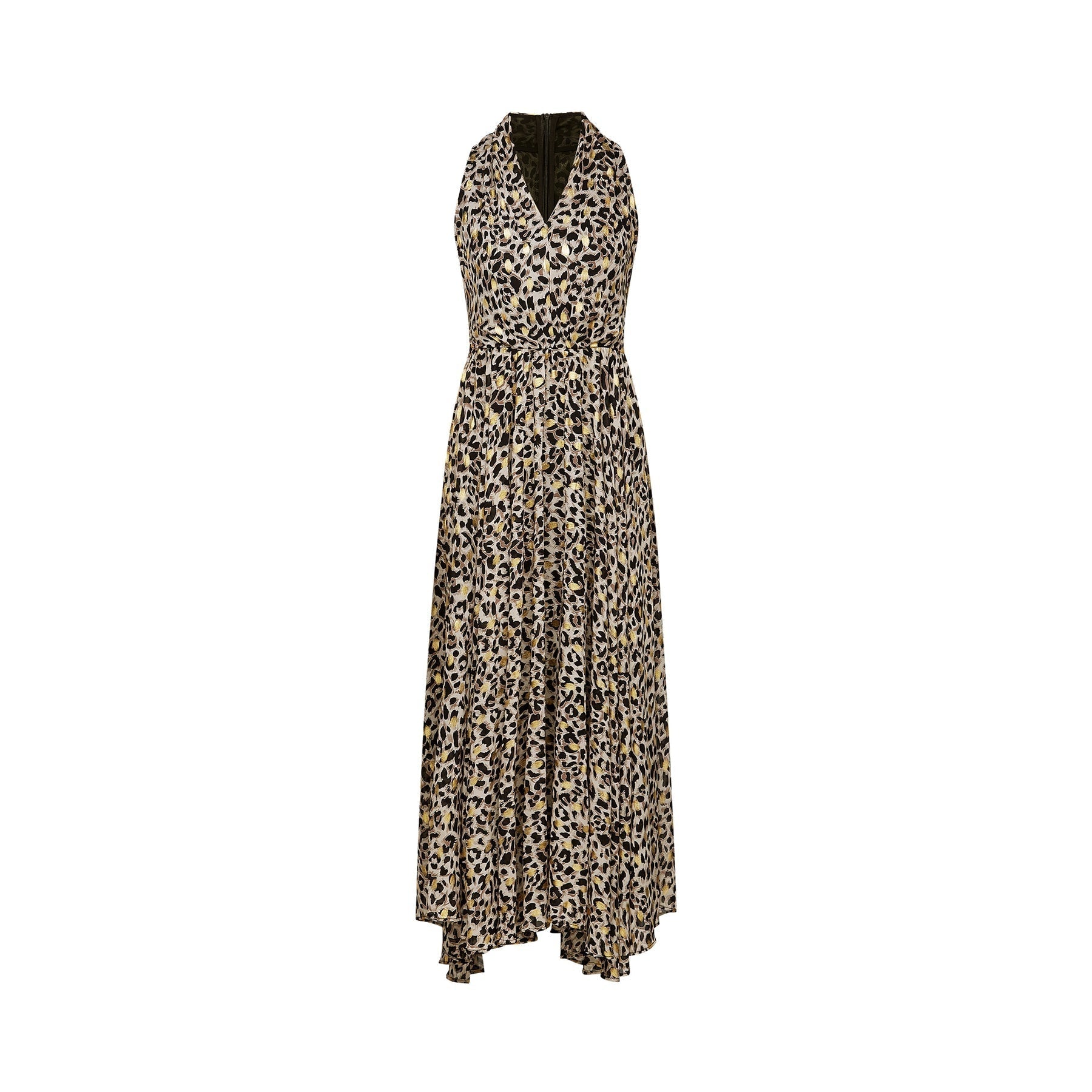 Angélique Vneck leopardprint midi dress