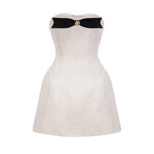 Araminta bowdetail offshoulder mini dress