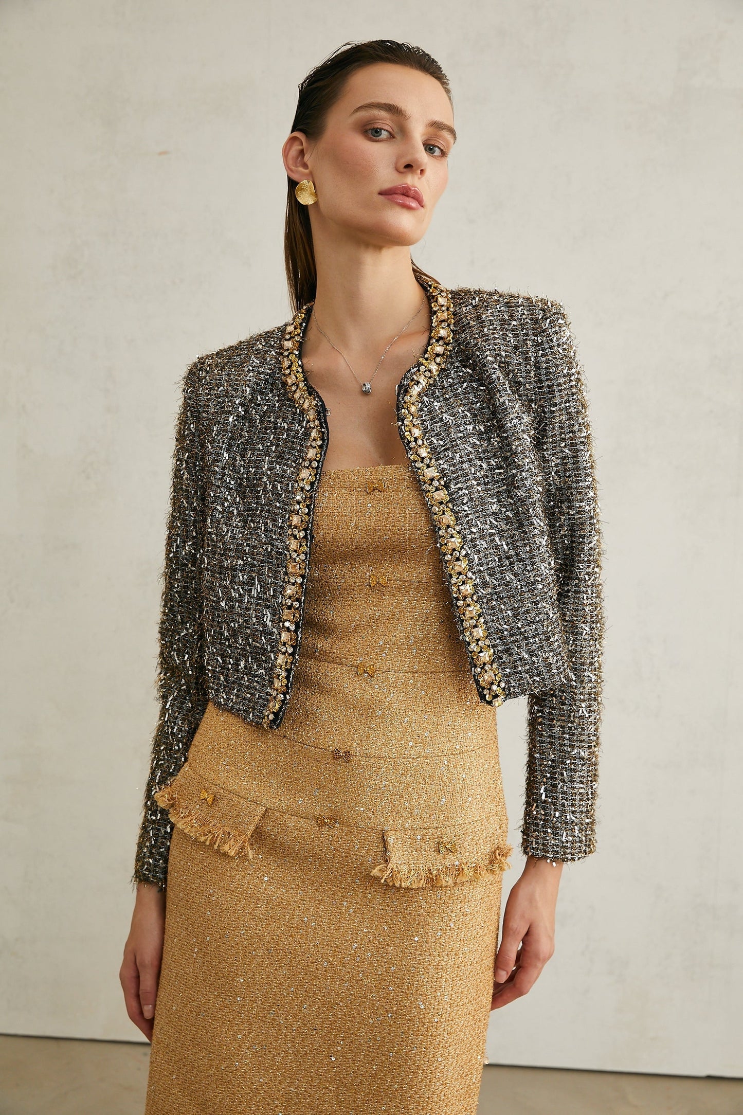 Ariane crystalembellished fringe jacket