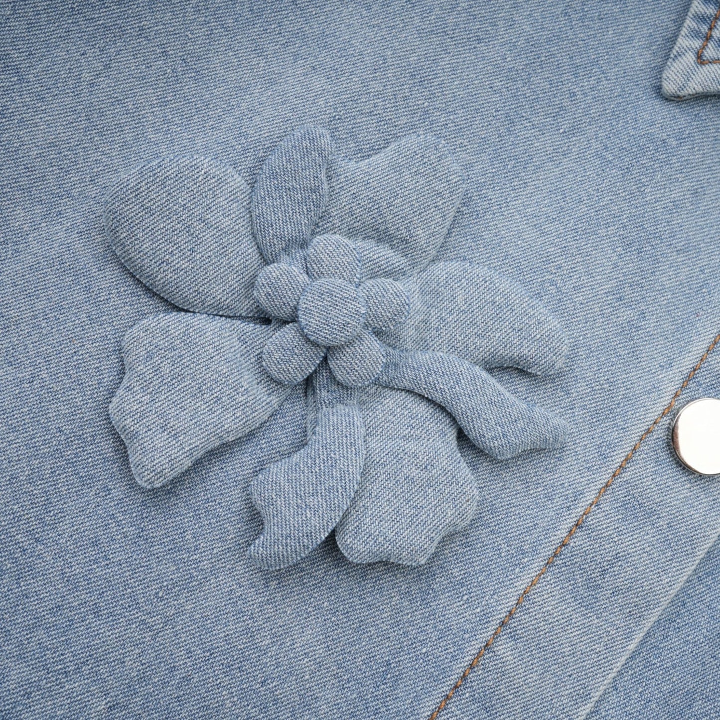 Armelle floralappliqué denim shirt