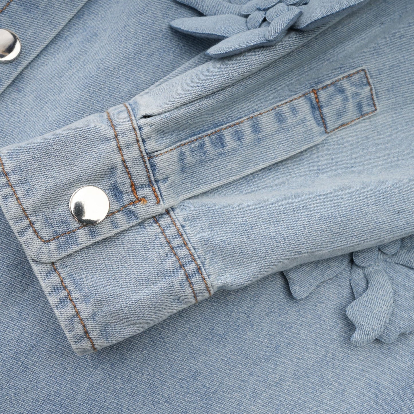 Armelle floralappliqué denim shirt