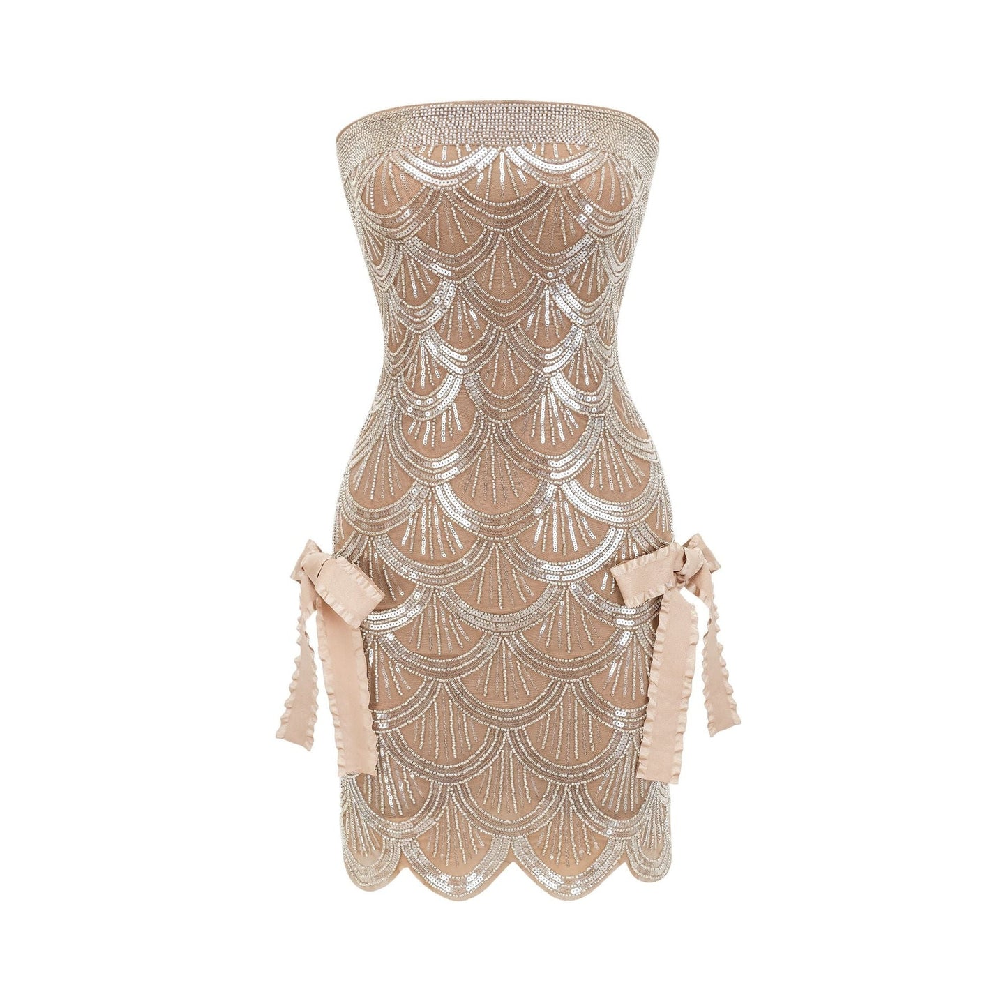 Astrid brown embellished mini dress