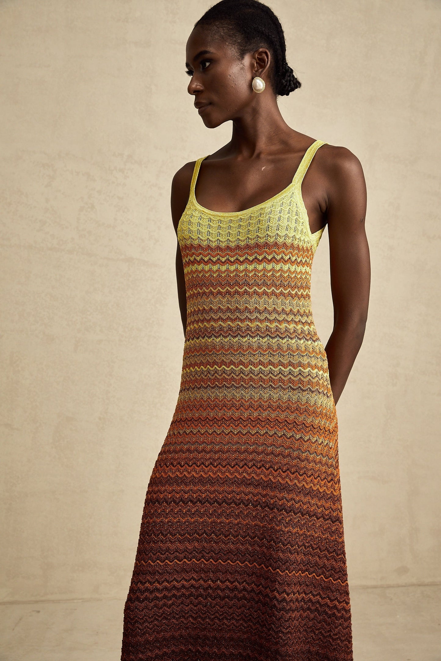 Audrey gradient knitted maxi dress