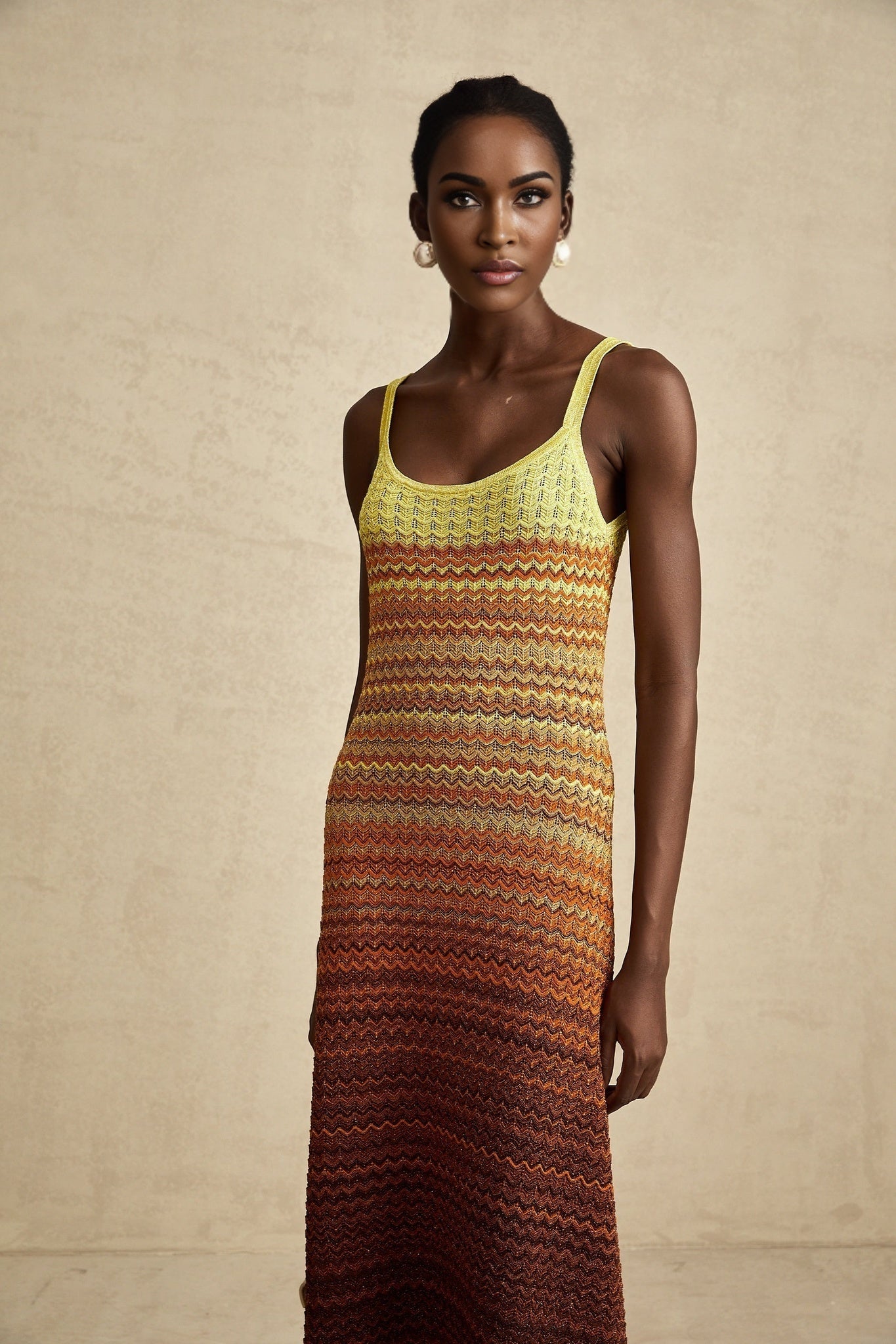 Audrey gradient knitted maxi dress