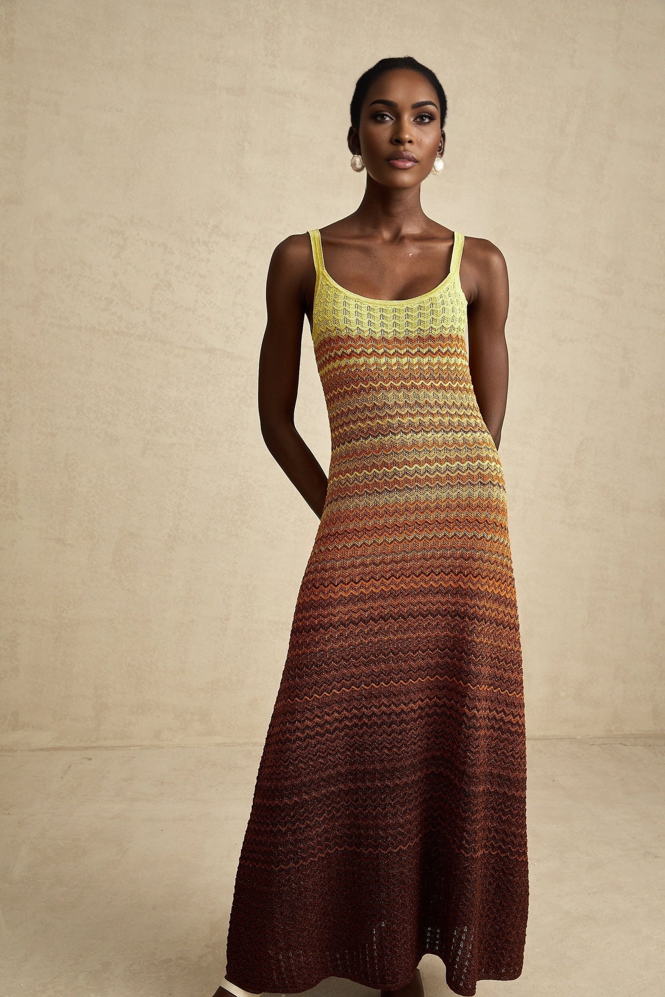 Audrey gradient knitted maxi dress