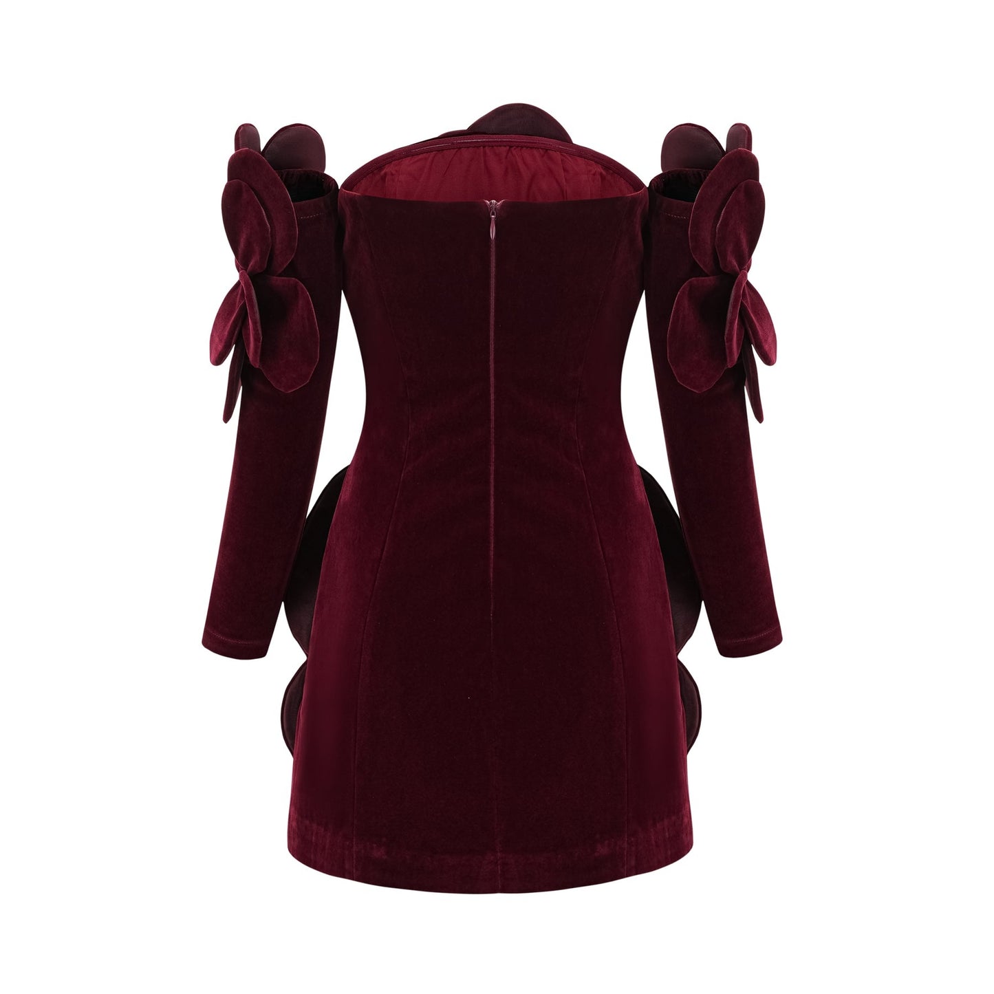 Azura floralappliqué mini dress in Red