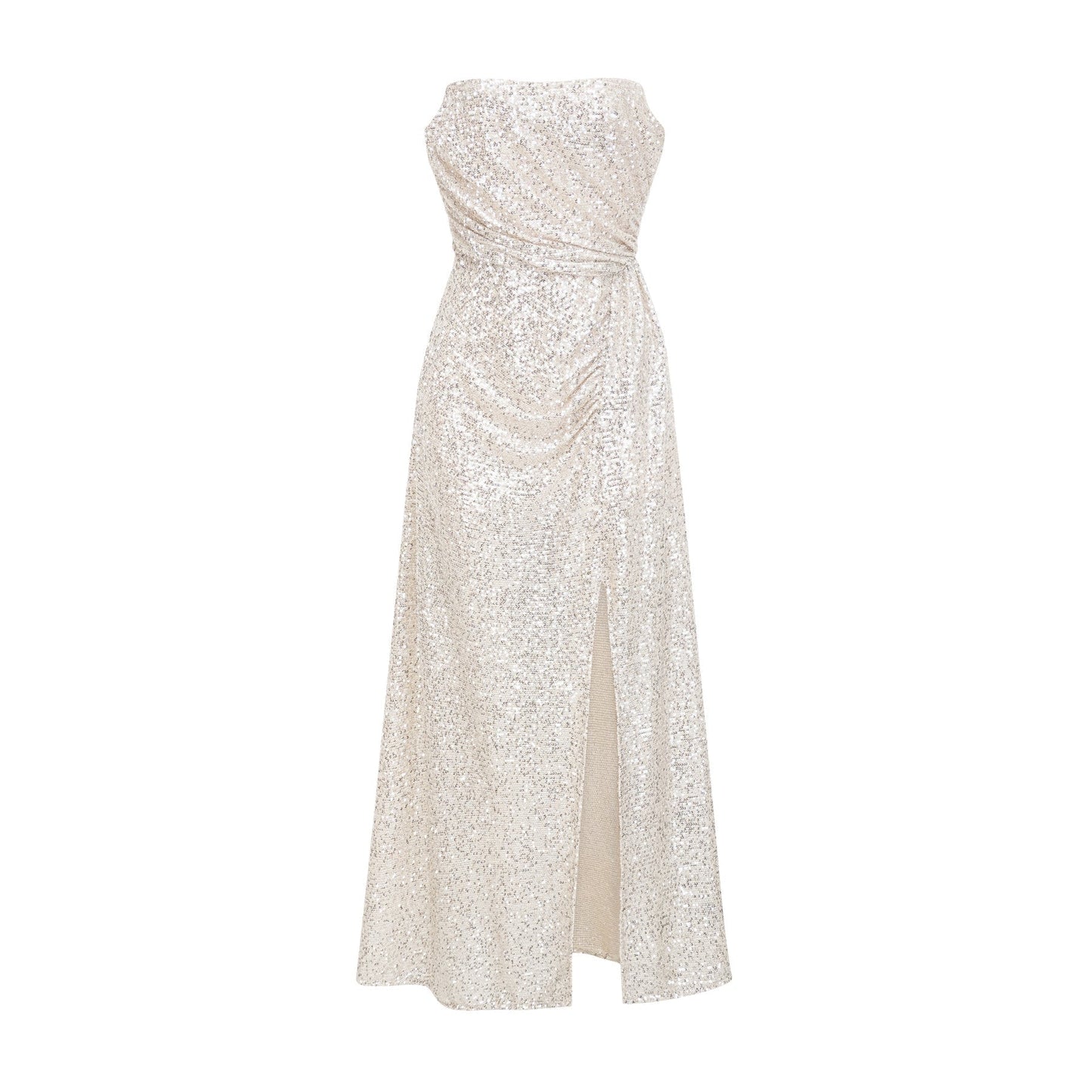 Beatrix silver offshoulder dress
