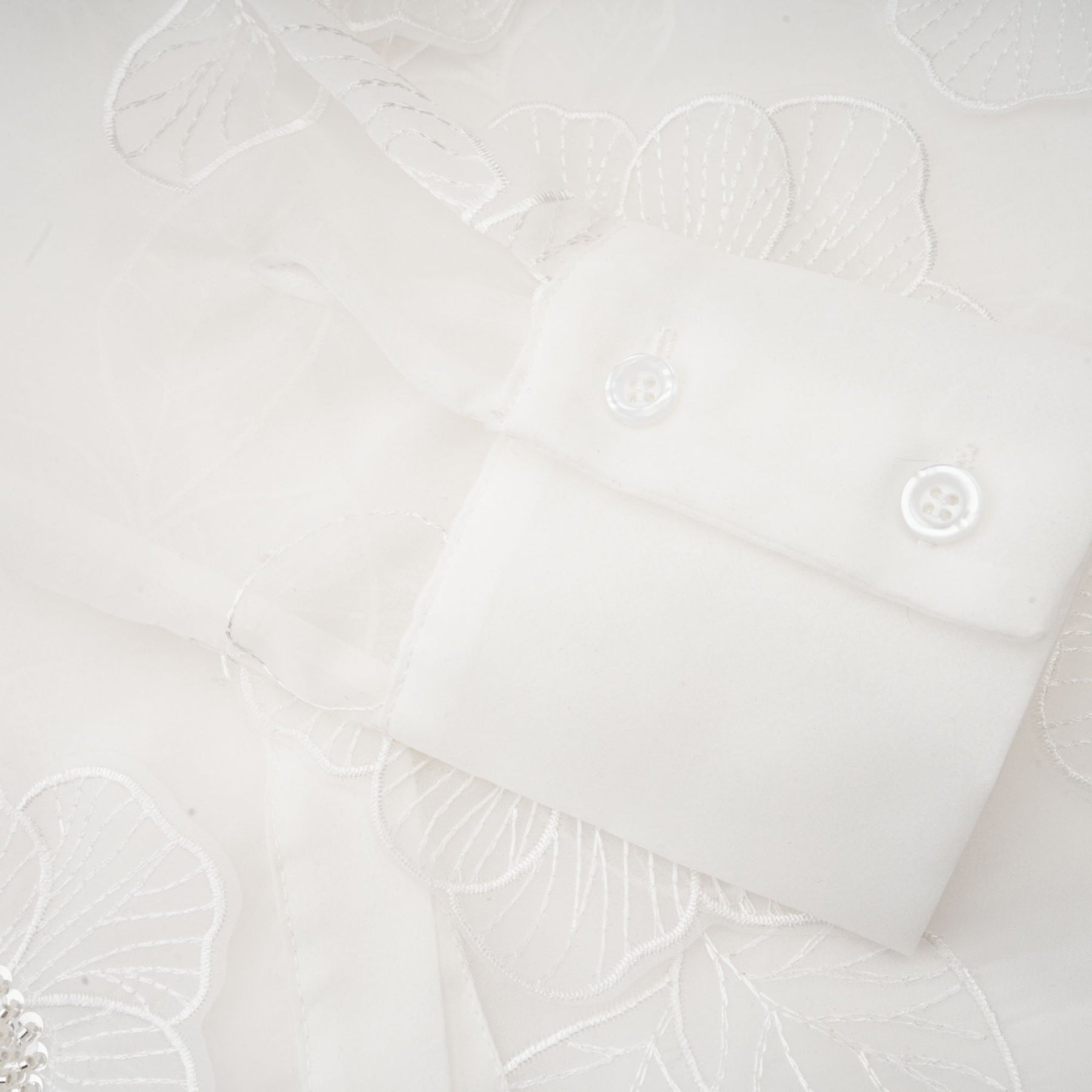 Béatrix white embellished semisheer shirt