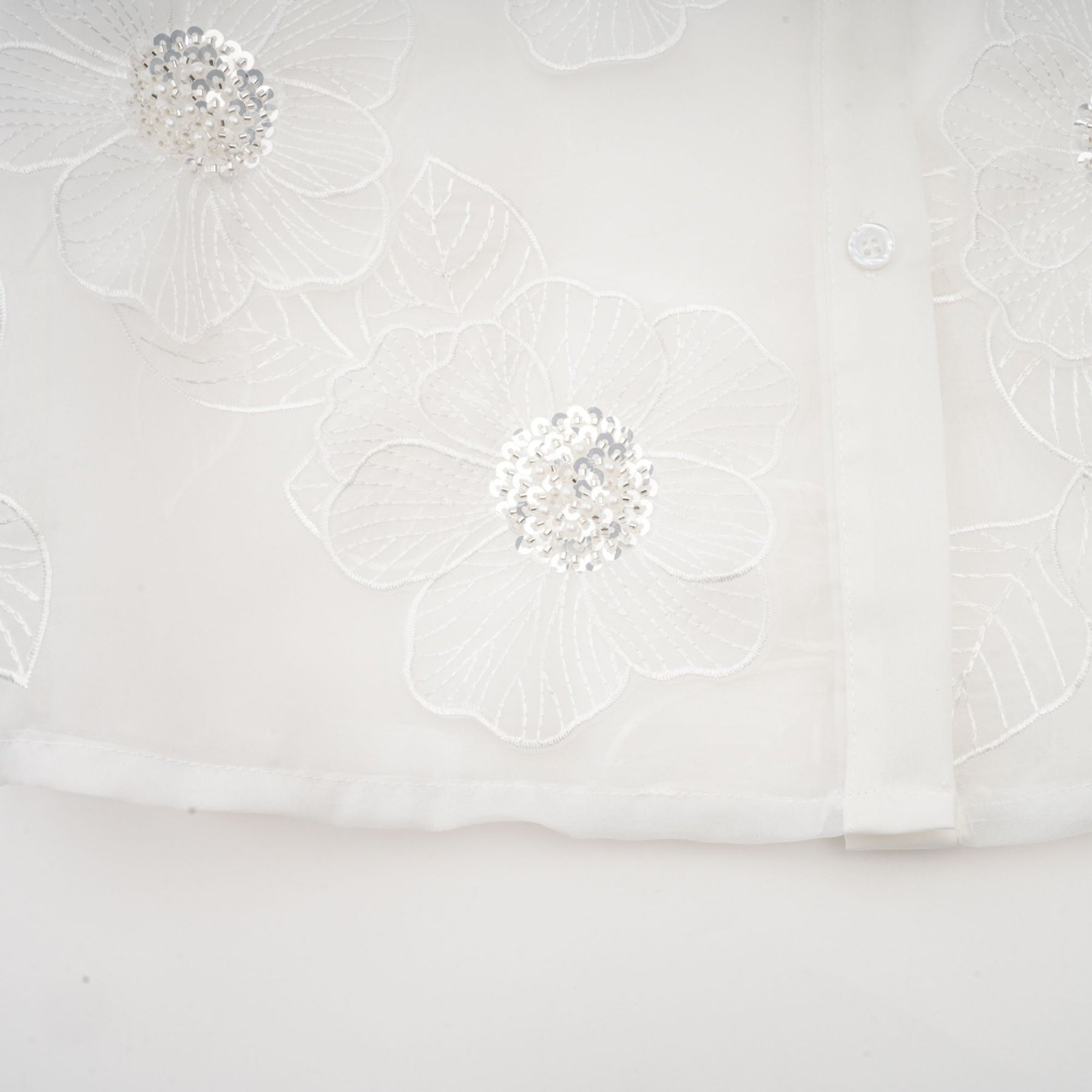 Béatrix white embellished semisheer shirt
