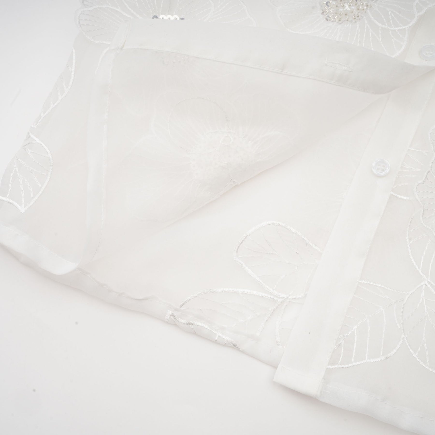 Béatrix white embellished semisheer shirt