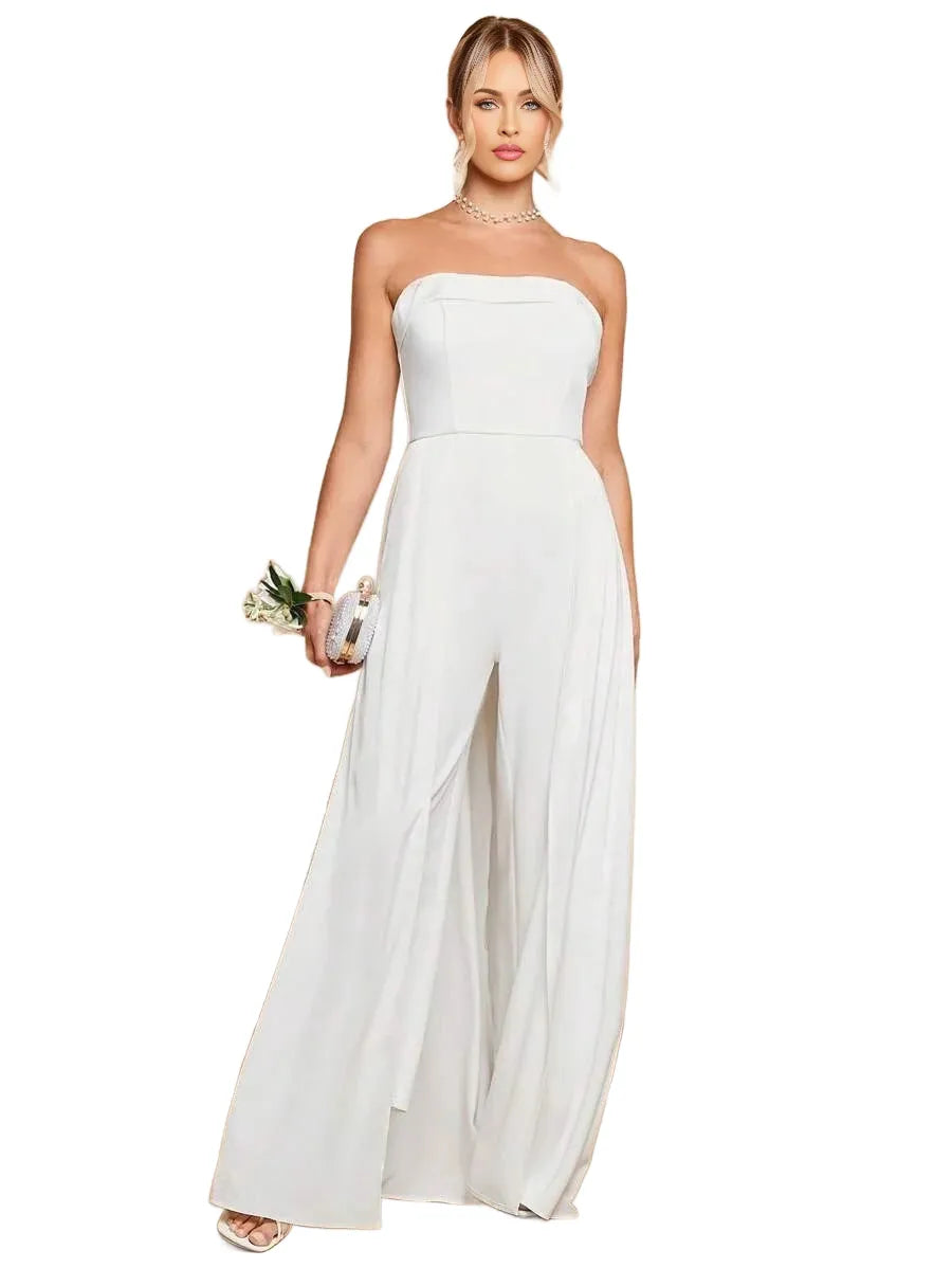 Belle Solid Tube Overlay Jumpsuit