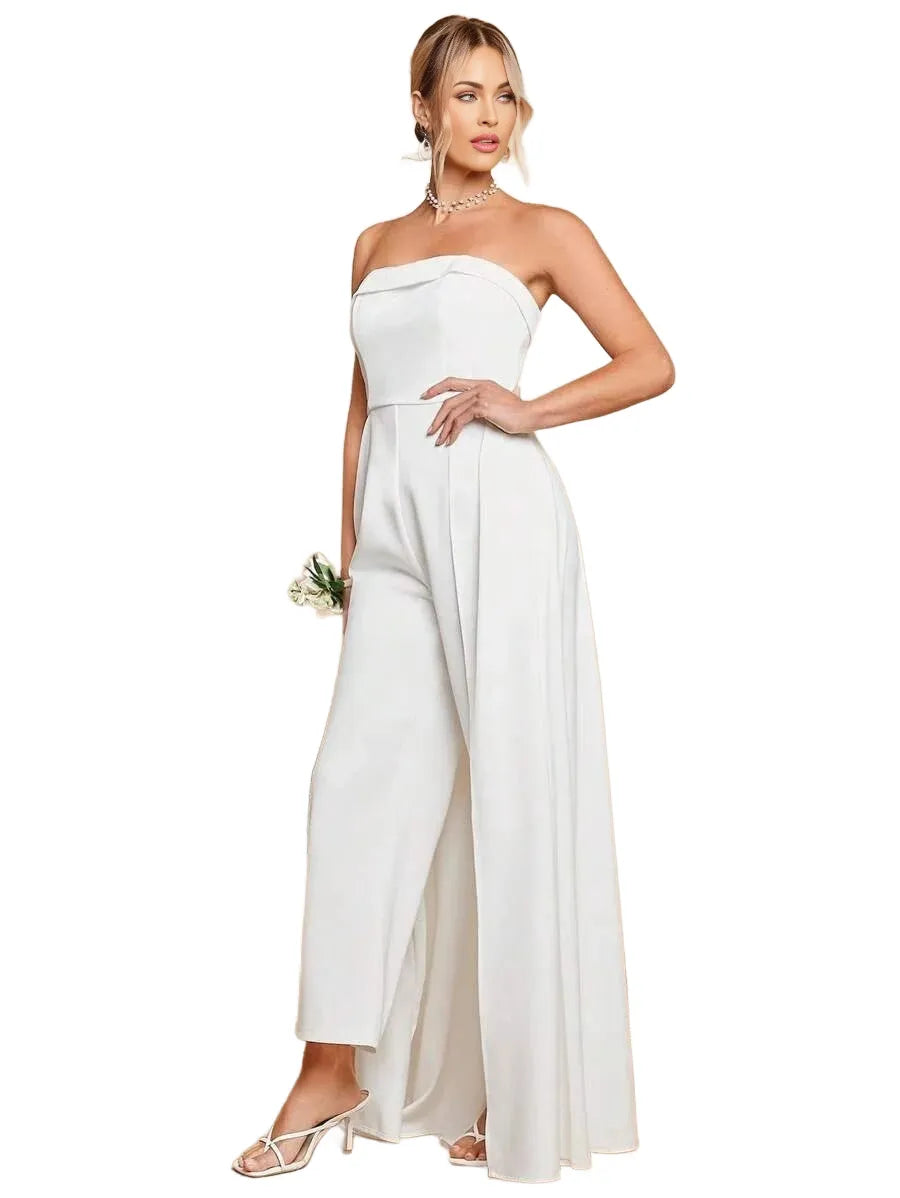 Belle Solid Tube Overlay Jumpsuit