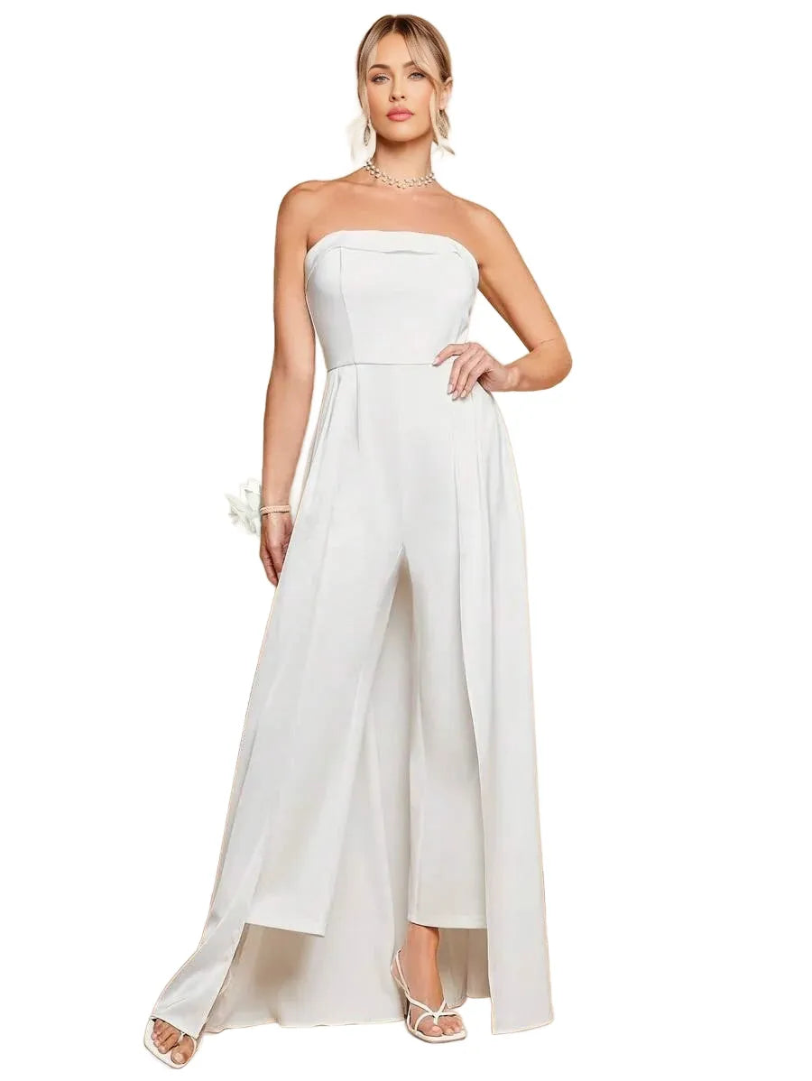 Belle Solid Tube Overlay Jumpsuit