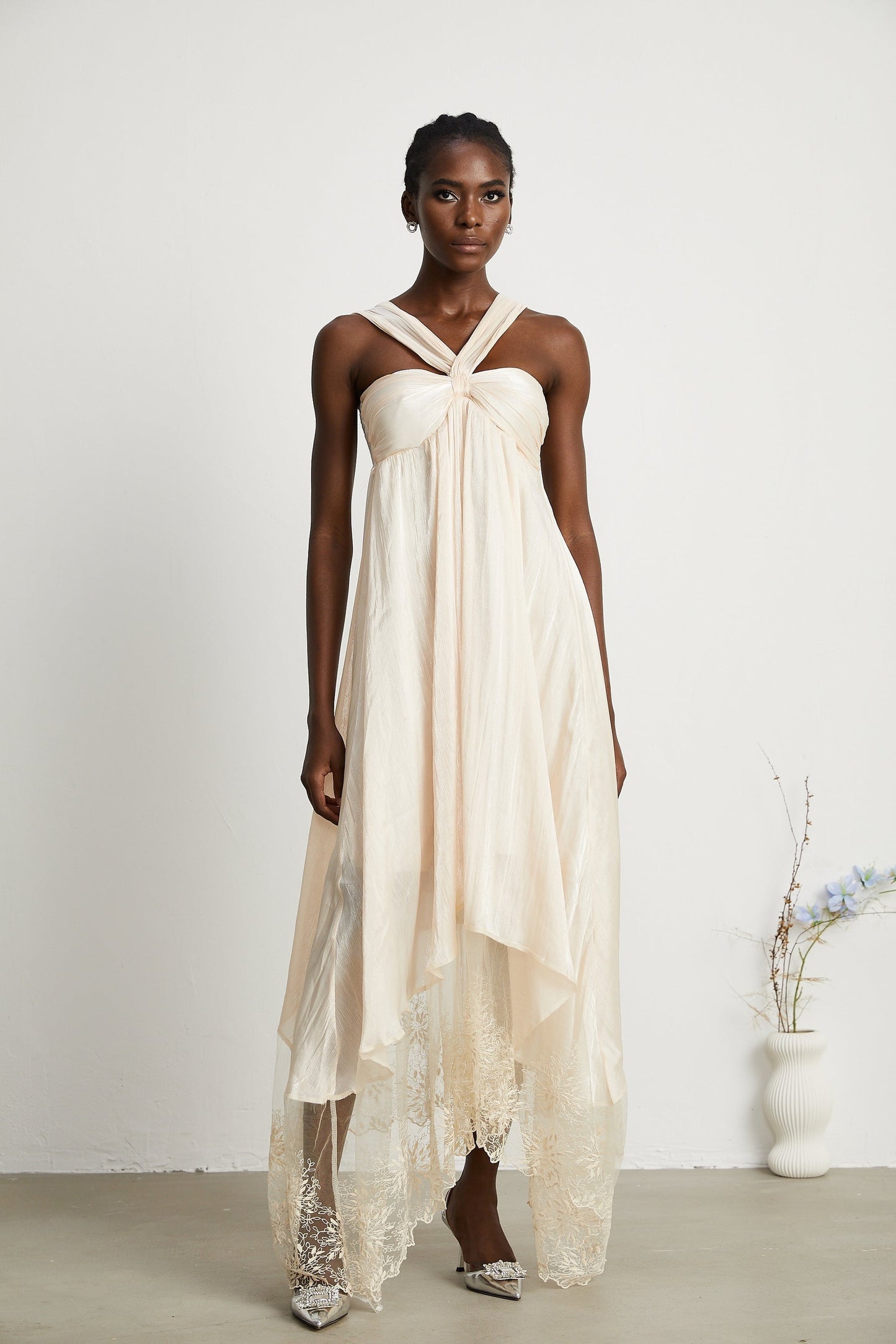 Bérénice lacehem midi dress