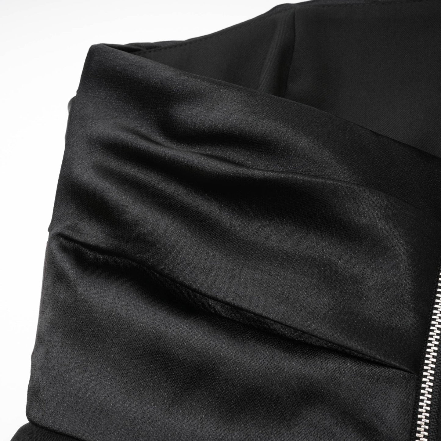 Black flared mini dress with crystal buttons called Mealla