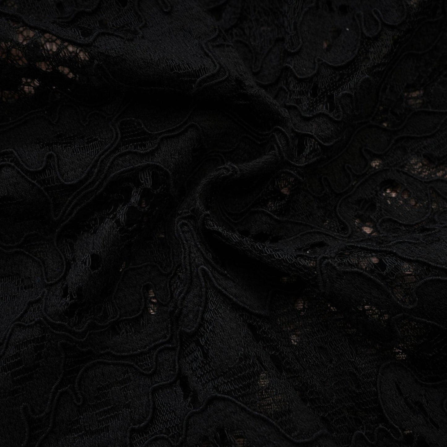 Black mini dress with lace trim named Kylitha