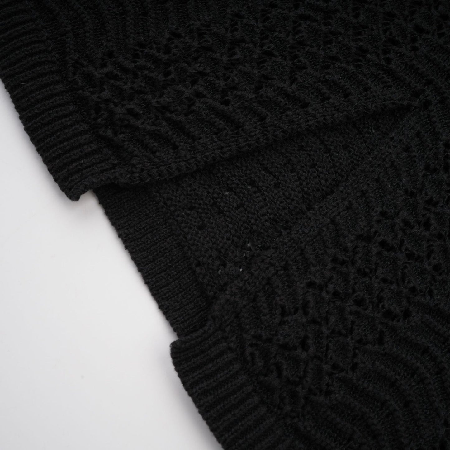 Black sequined crochet knit cardigan and skirt set named Ophelie