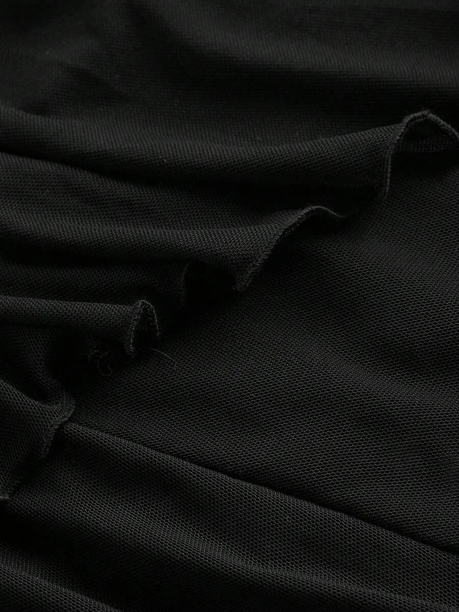 Black Tiered Ruffle Asymmetrical Hem Drawstring SkirtNew Years Women OutfitVacation Outfits