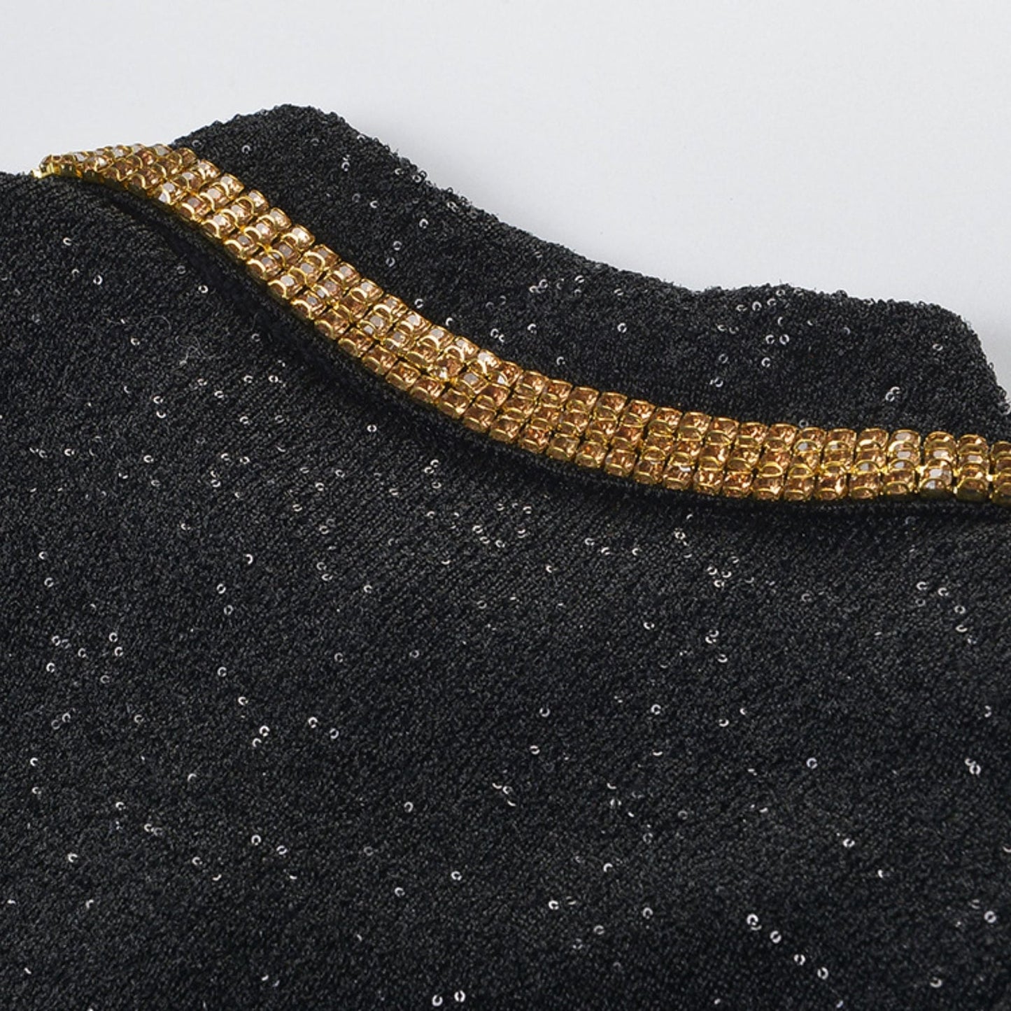 Blandine black sequin jacket skirt matching set