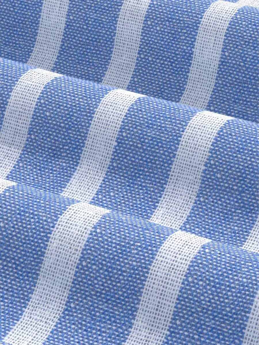 Blue amp White Wide Stripe Ruffle Hem Wide Leg Pants Minimalist amp Fashionable For SummerFlowy
