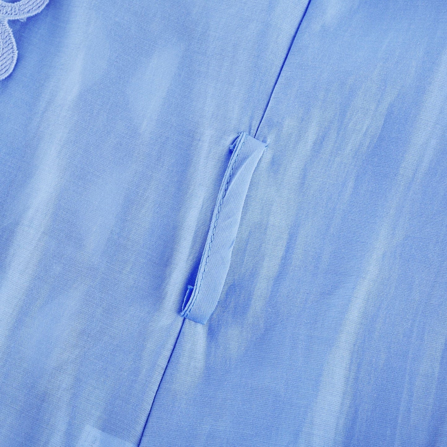 Blue mini dress with cutouts and belt named Mireille