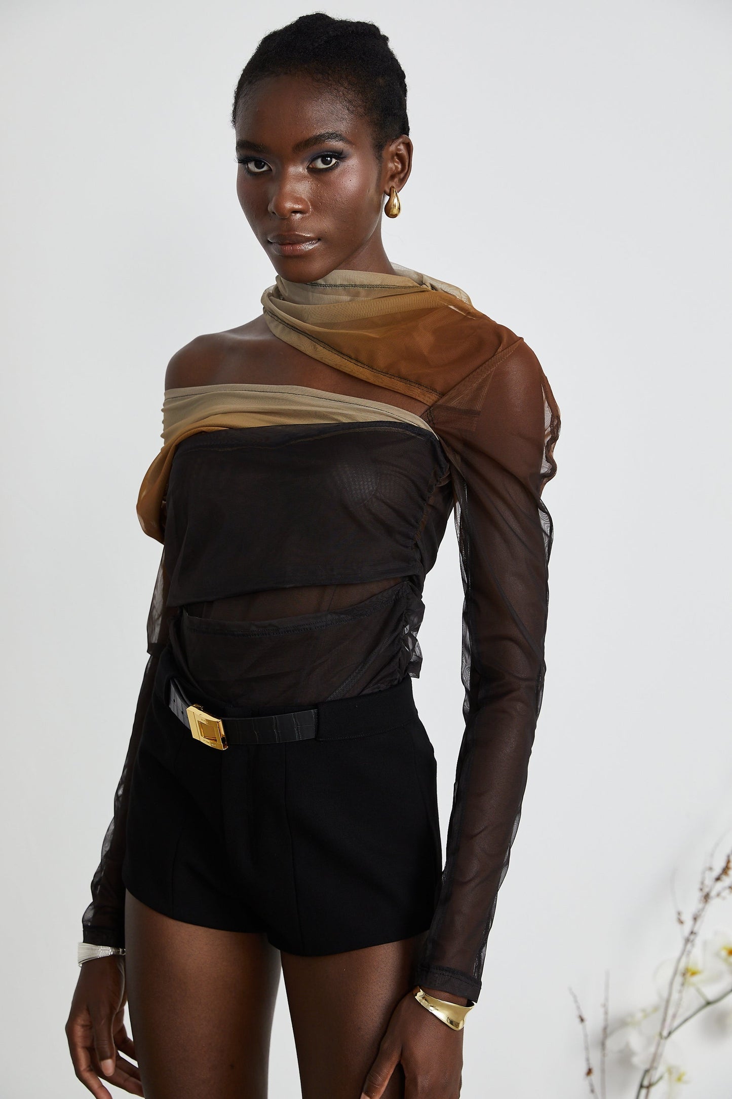 Capucine ruched gradienteffect bodysuit