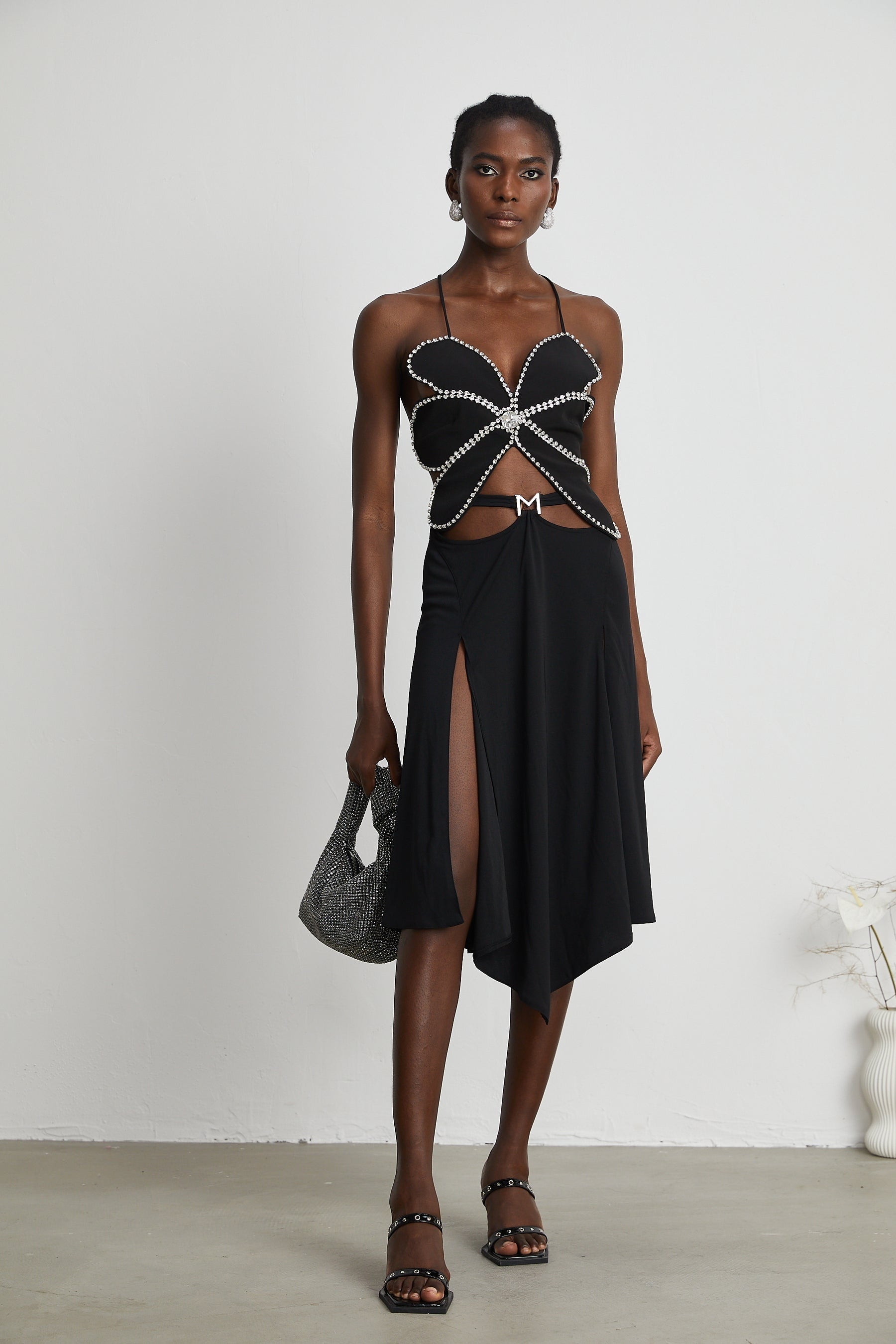 Caribe logoplaque midi skirt