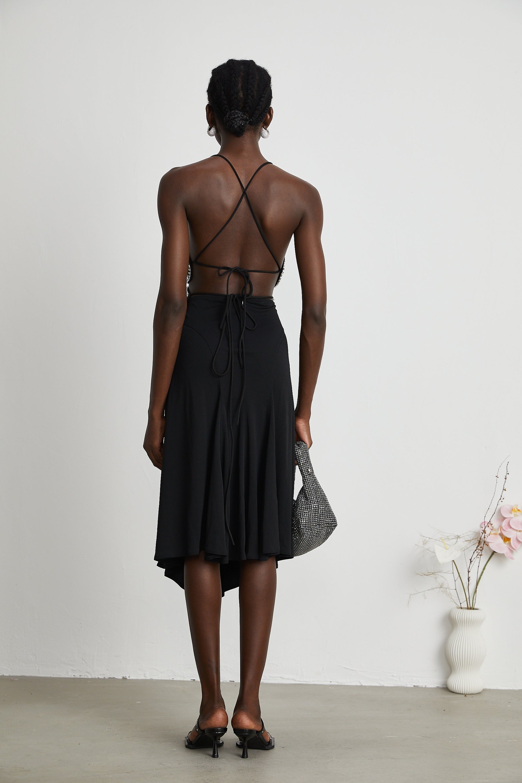 Caribe logoplaque midi skirt