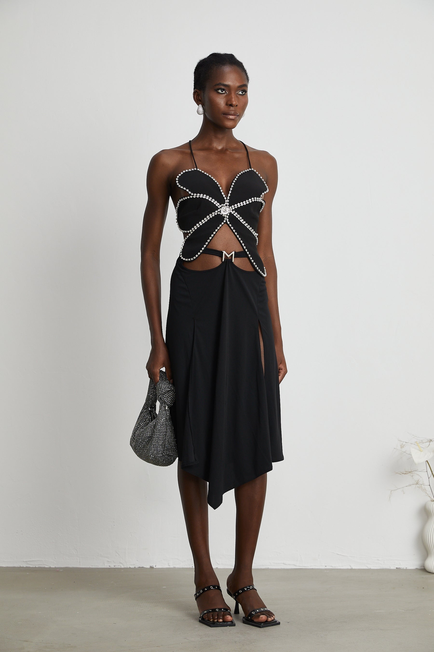 Caribe logoplaque midi skirt