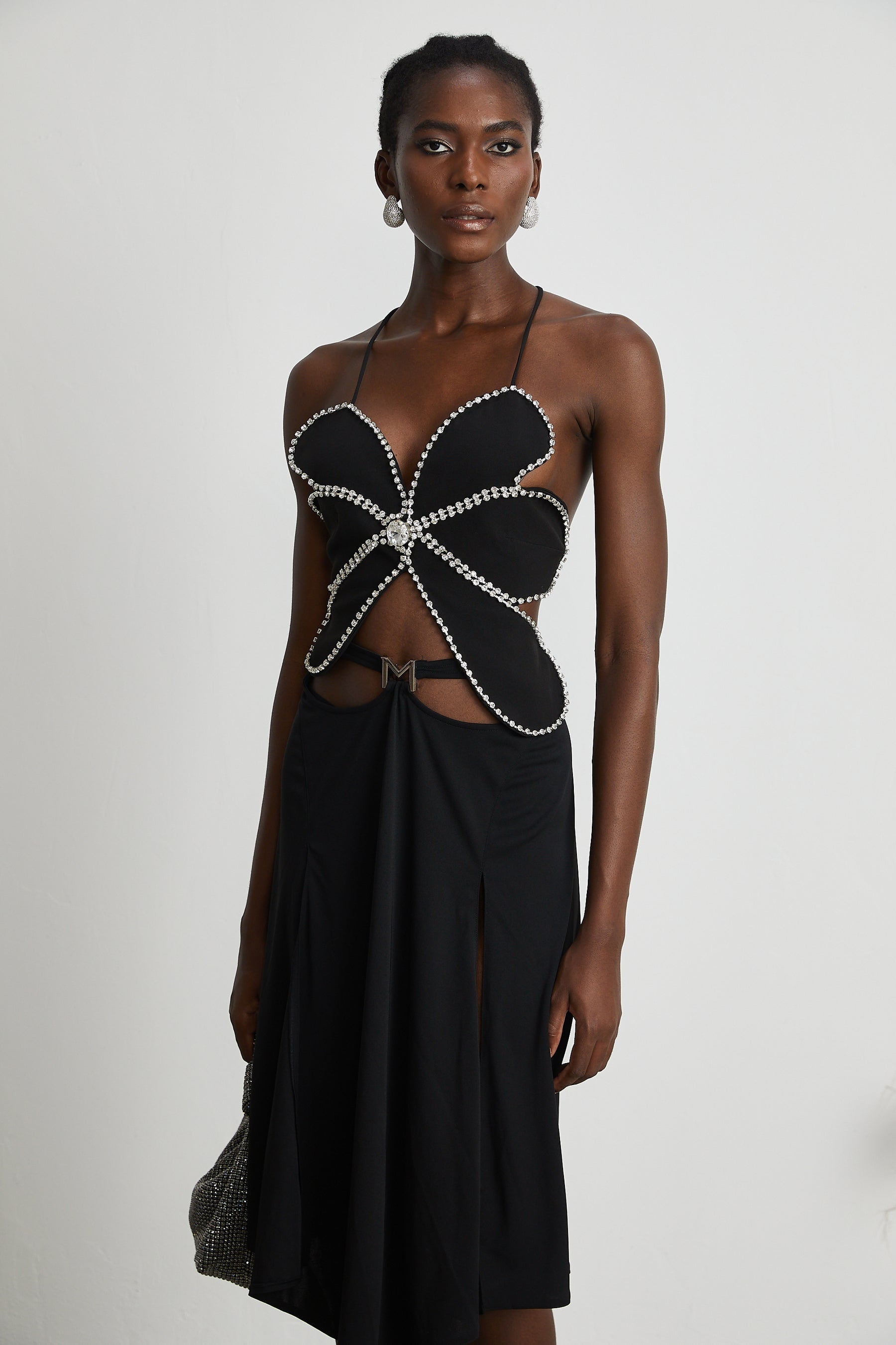 Caribe logoplaque midi skirt