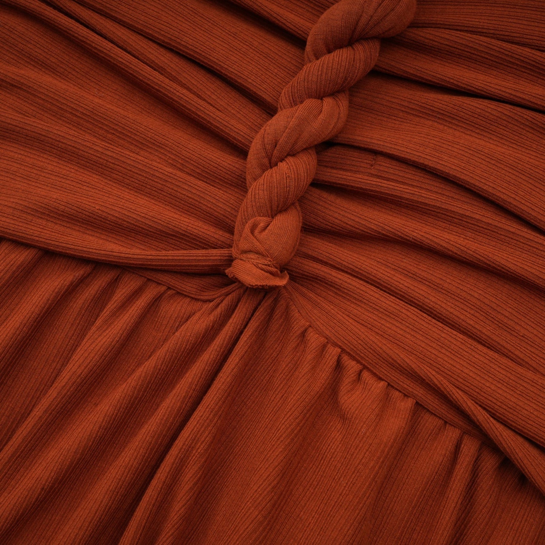 Célestine brown twisted cutout top  skirt matching set