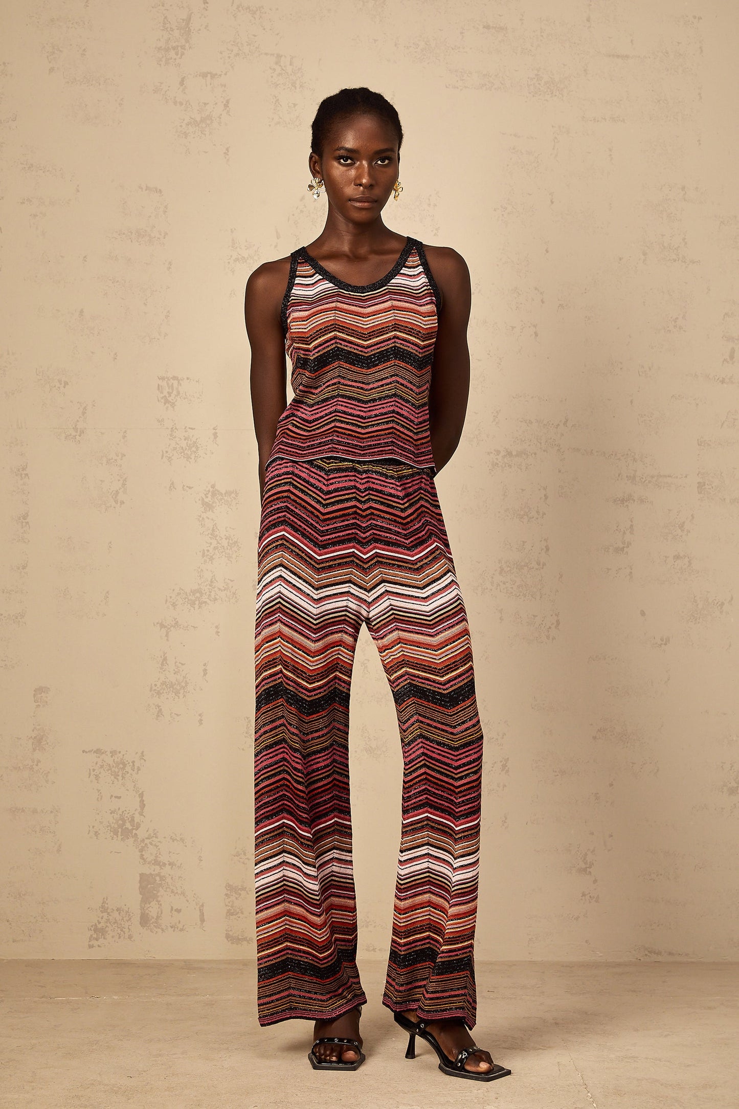 Chloé Red Striped Knit Matching Set