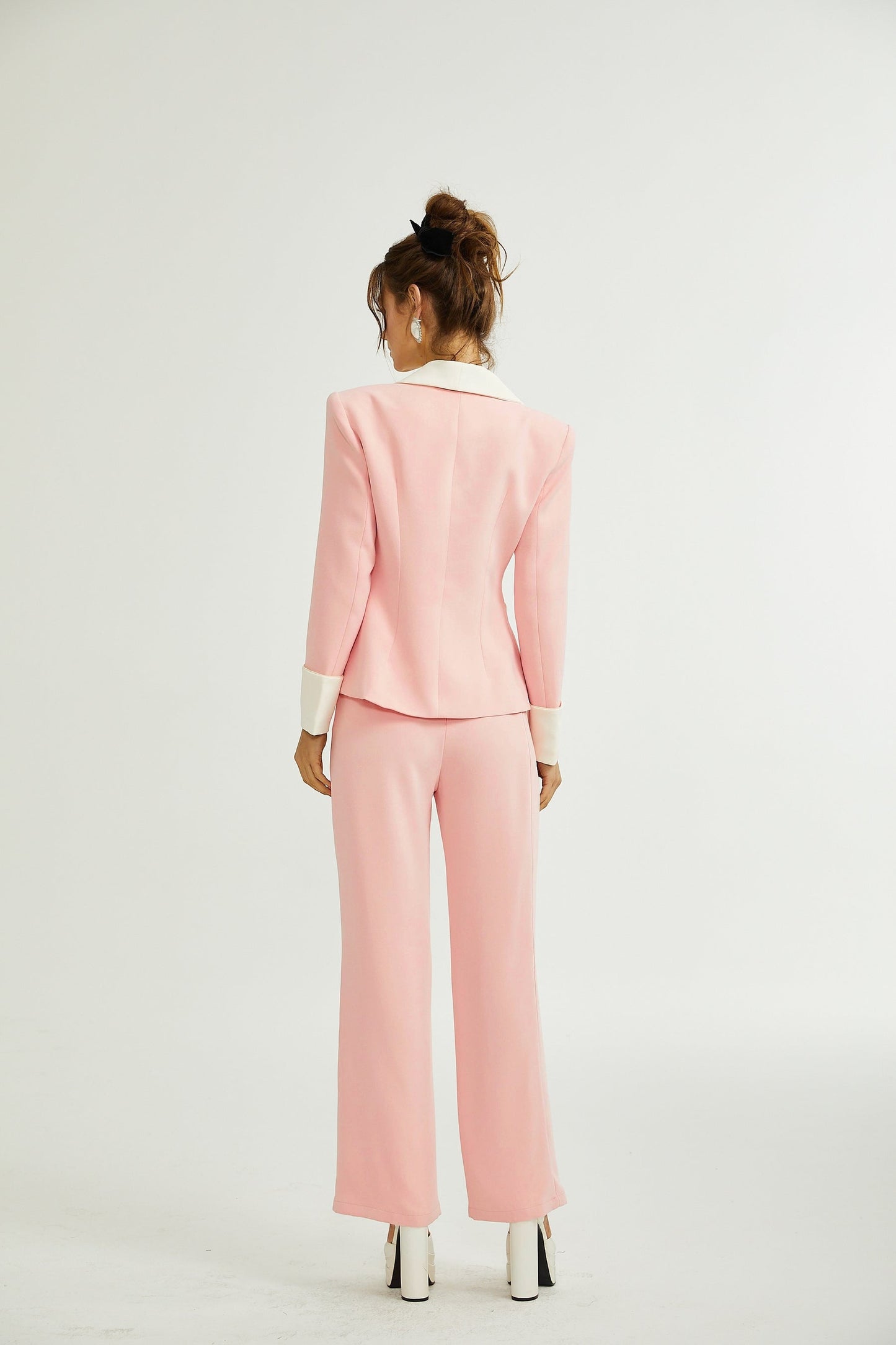 Claretta colourblock blazer pants matching set