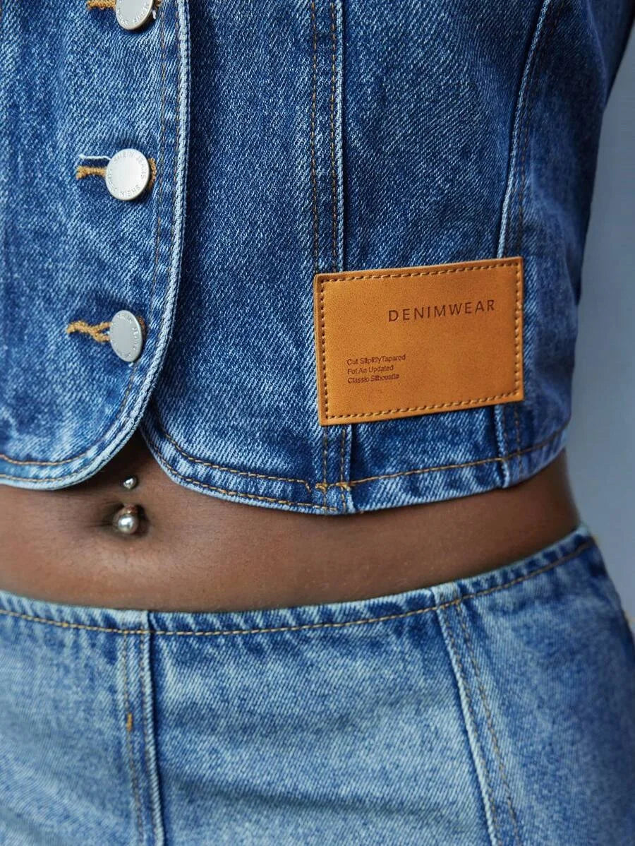Classic Fashion Versatile Womens Denim FrontOpen Sleeveless Top SpringSummer Western Wear Women