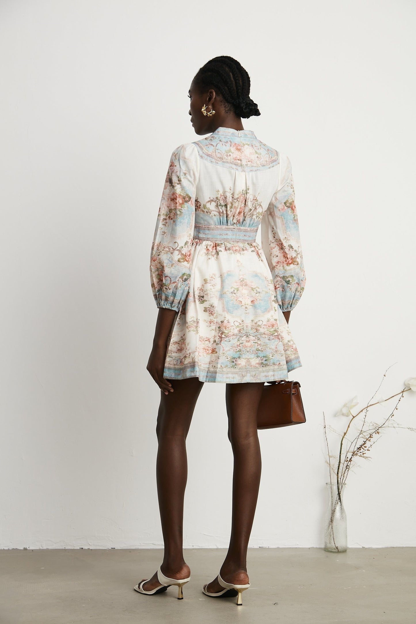 Clémence Romantic Floral Print Mini Dress