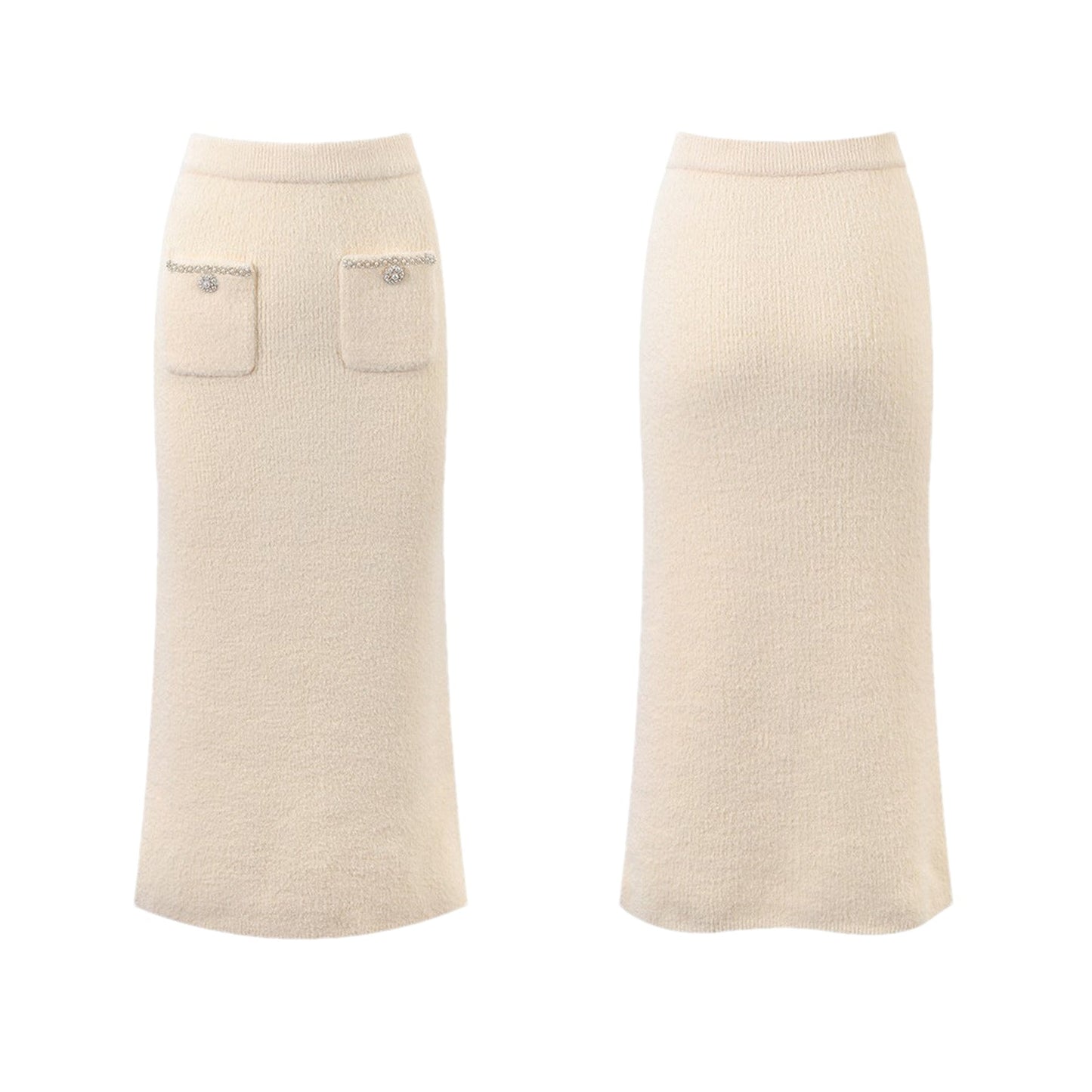 Clementina Jacket & Skirt Neutrals Faux Pearl Set - Neutrals