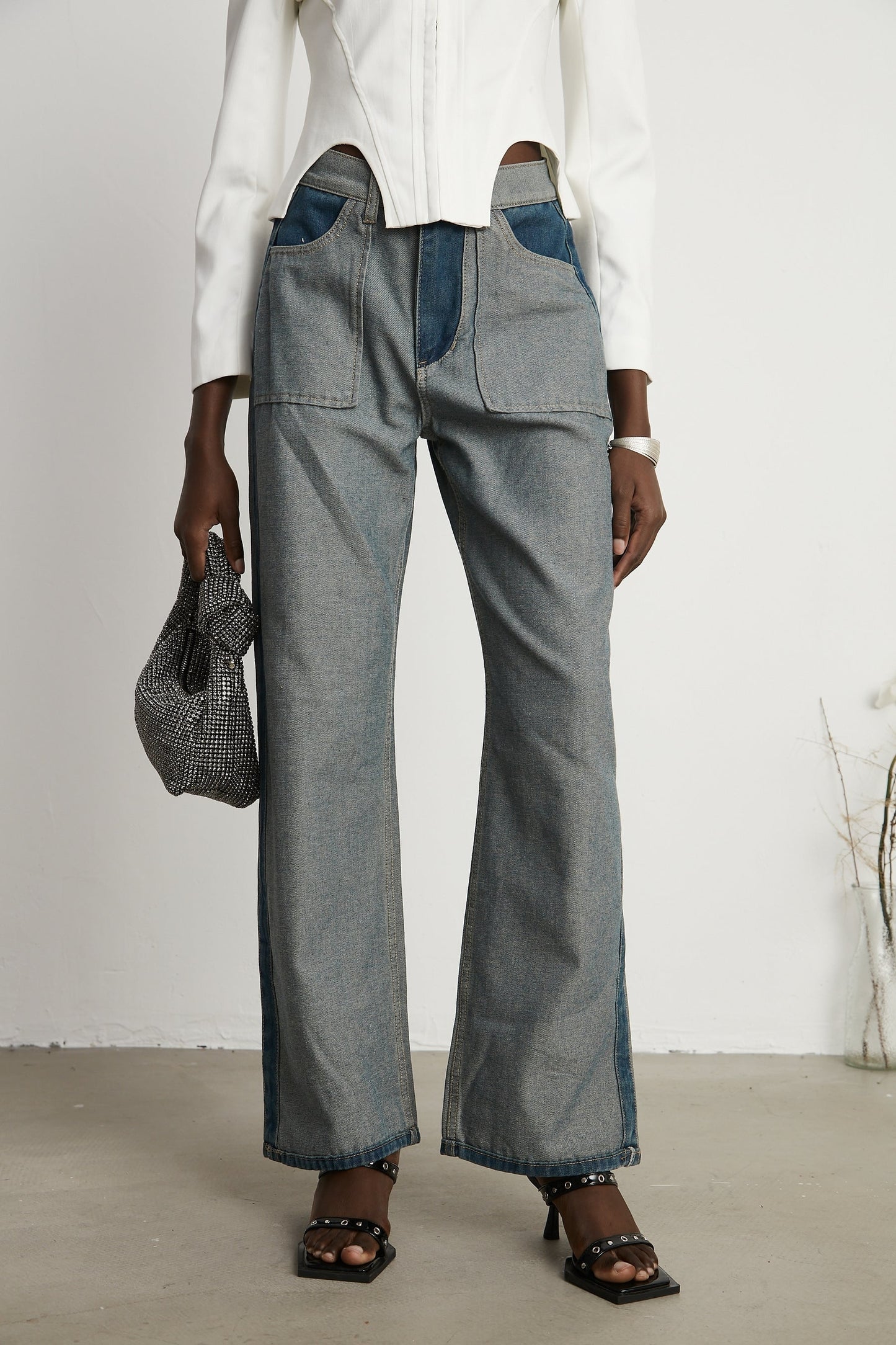 Clothilde wideleg panelled jeans