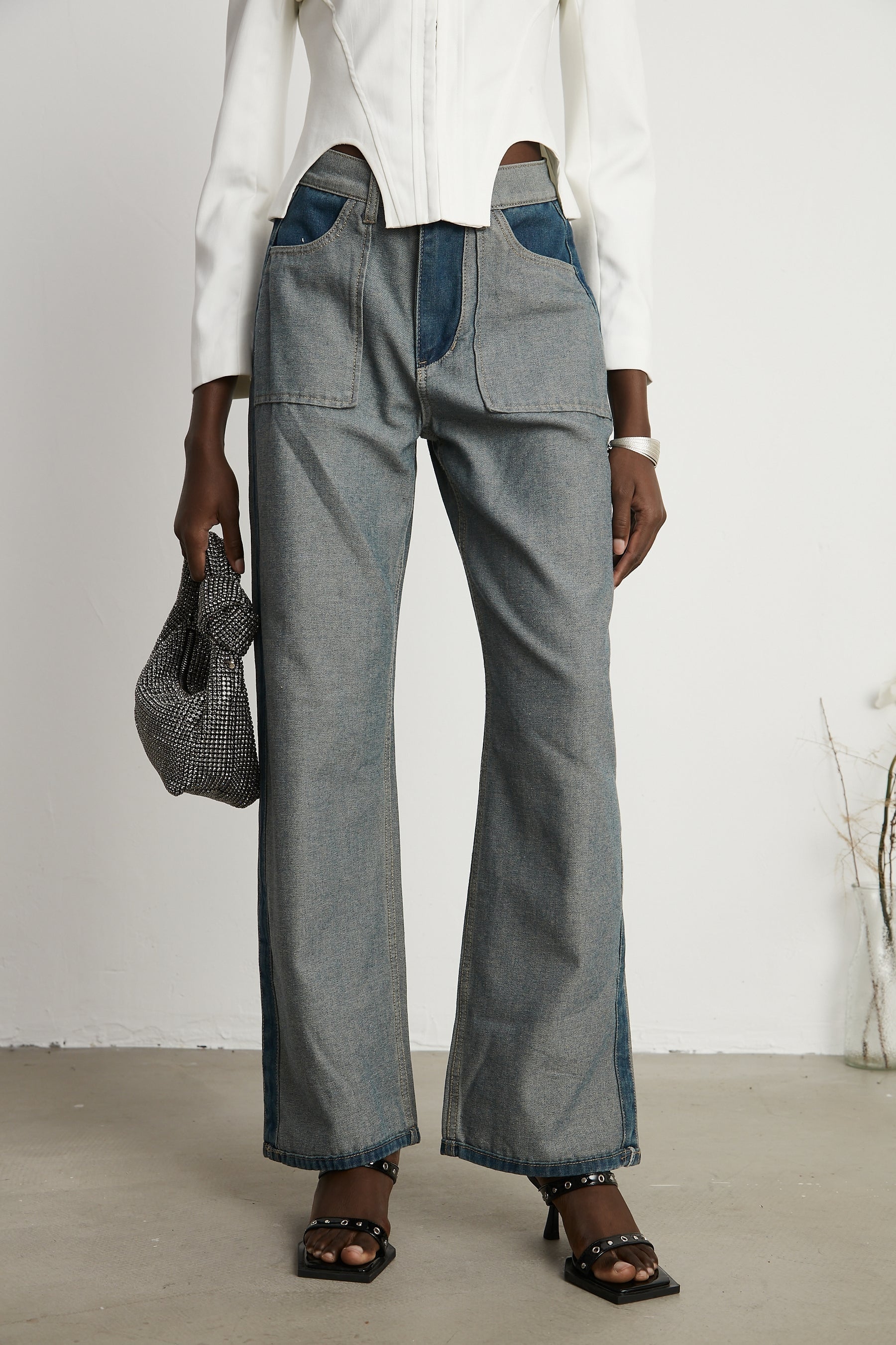 Clothilde wideleg panelled jeans