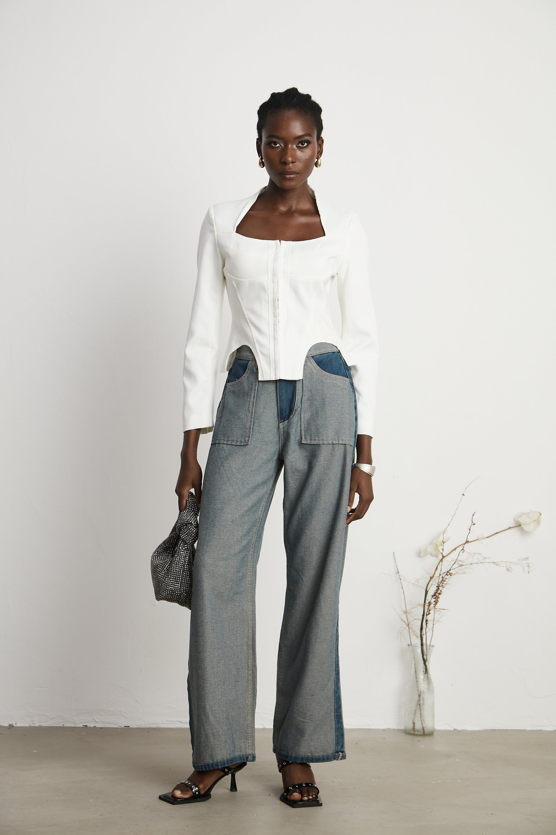 Clothilde wideleg panelled jeans
