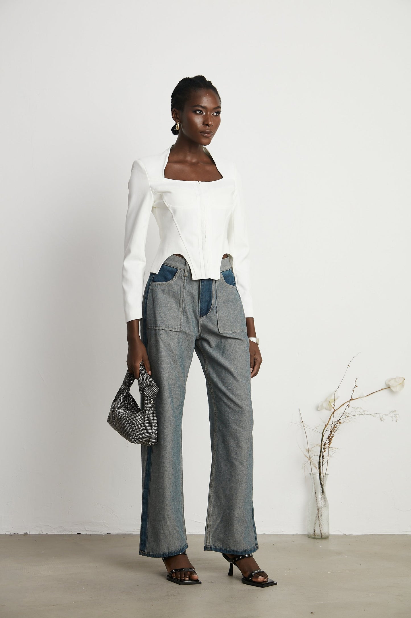 Clothilde wideleg panelled jeans