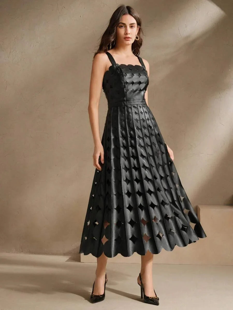 Cocktail Party Vacation Retro Tassel Embroidered VNeck Slip Dress For Women