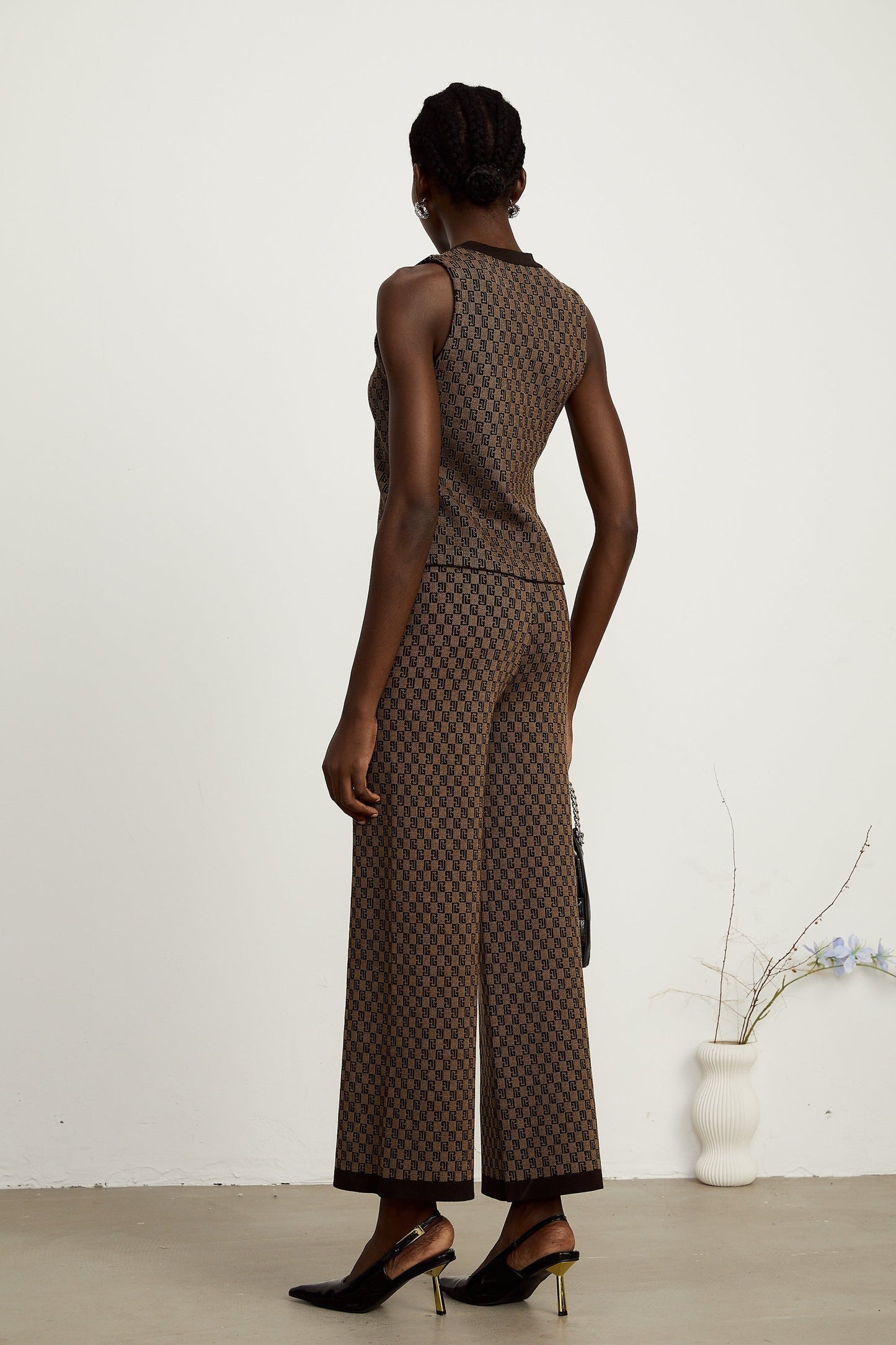 Cyrielle monogramjacquard top trousers matching set