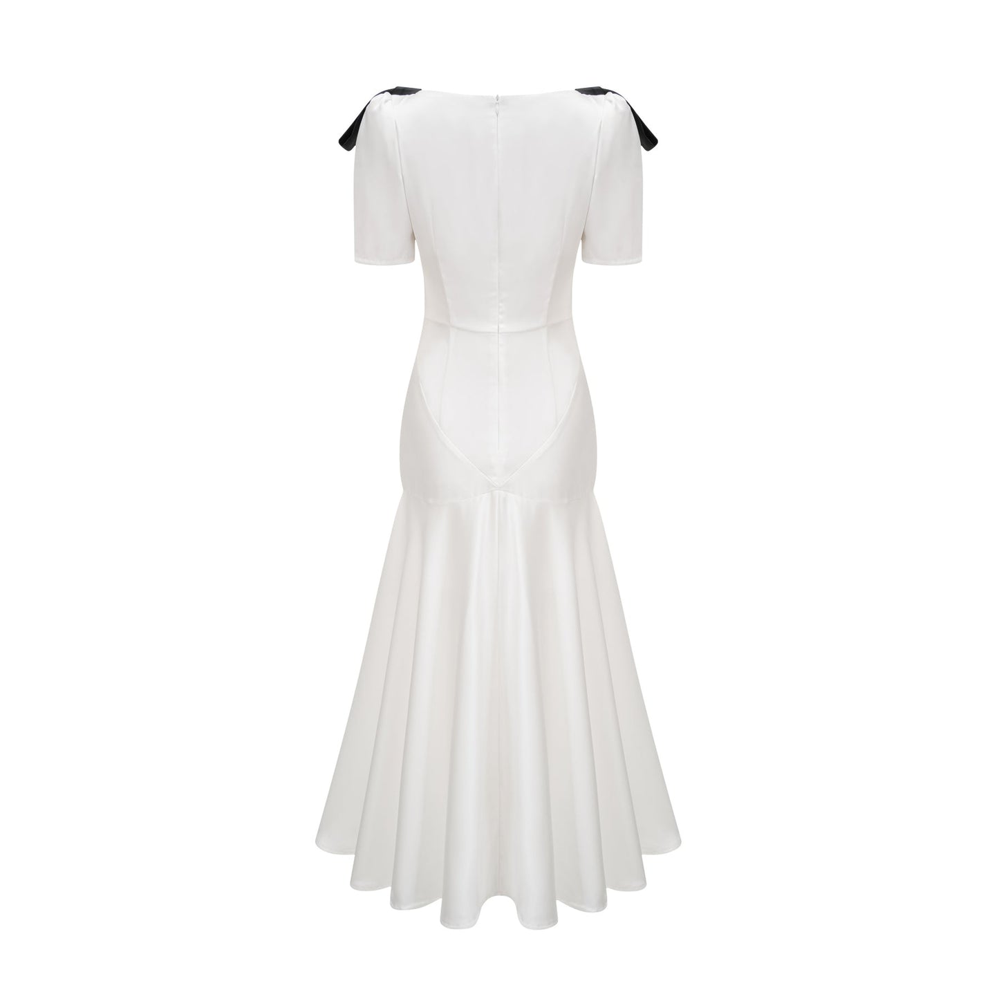 Cyrielle ribbondetail puffsleeve maxi dress