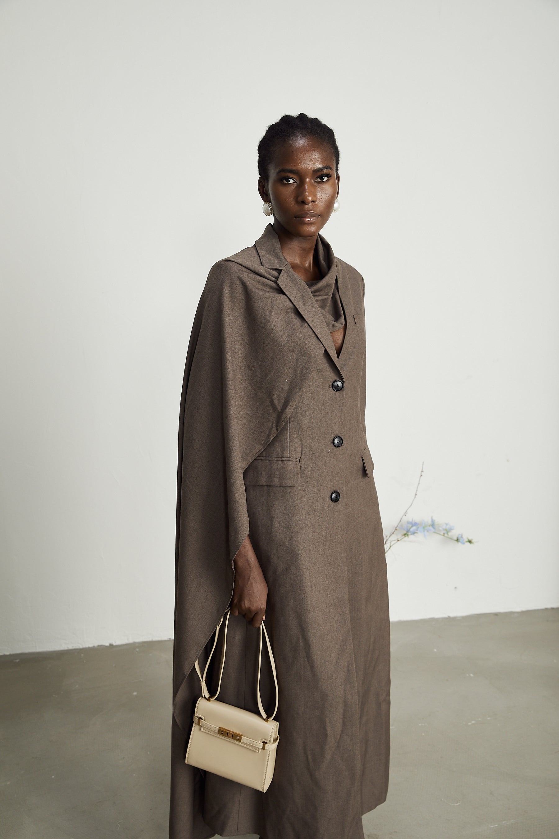 Cyrielle scarfneck trench coat