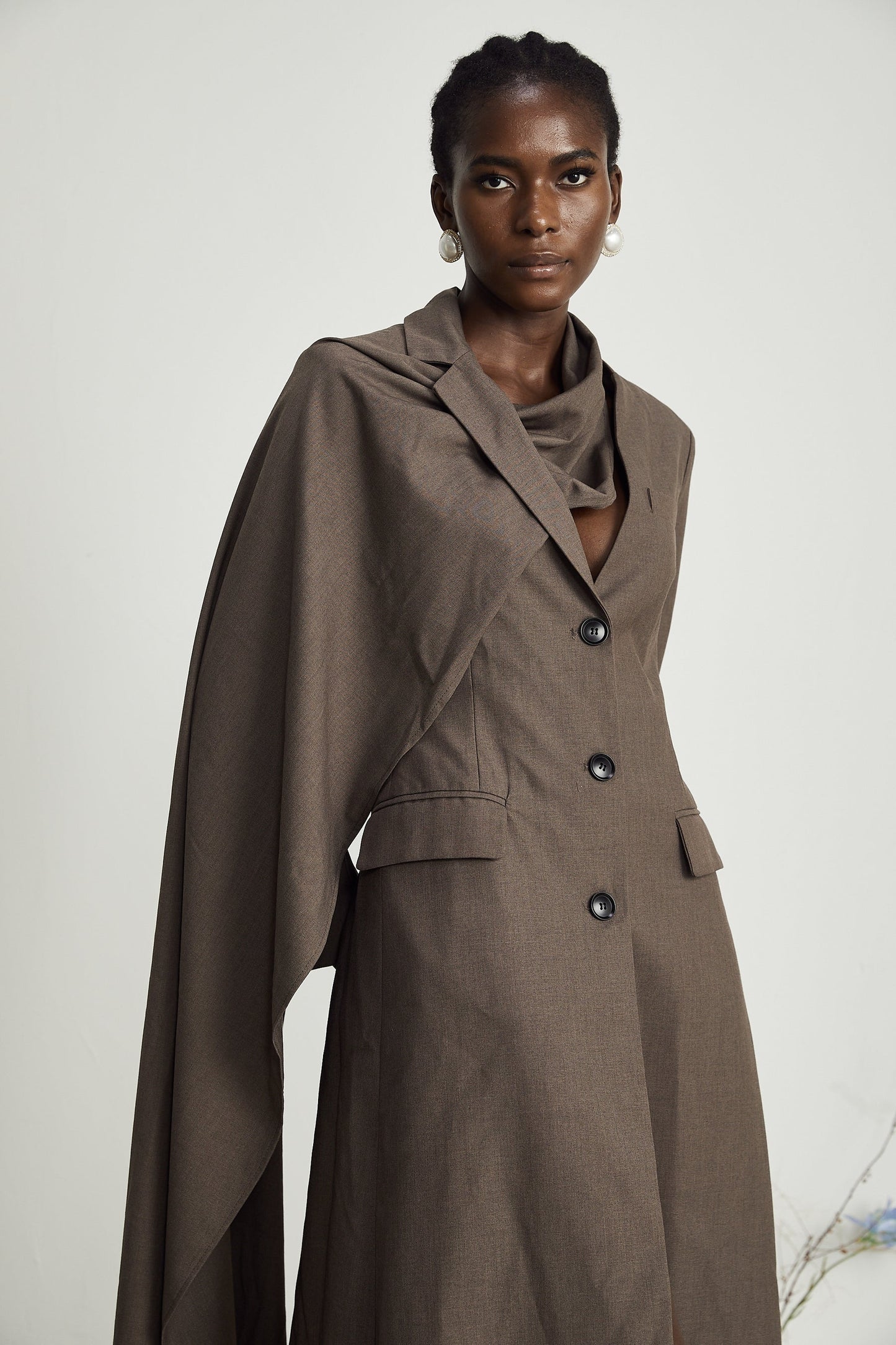 Cyrielle scarfneck trench coat